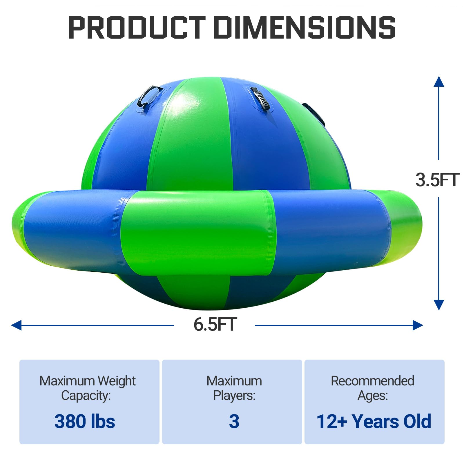 Inflatable Dome Rocker Bouncer 6.5x3.6 FT, Giant Roll and Play Seesaw Rocker