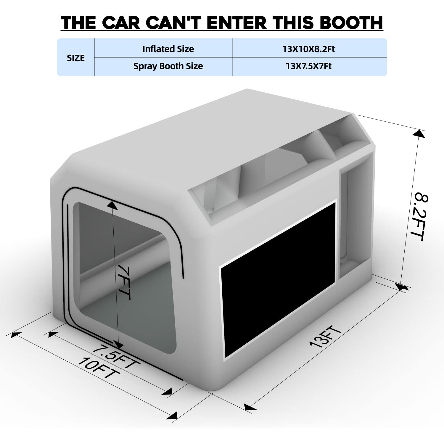 OZIS Inflatable Paint Booth 13X10X8Ft Upgrade Larger Filter System with 950W Blower, Inflatable Paint Spray Booth Larger Space No Tool Room, Portable Airbrush Painting Tent Workstation