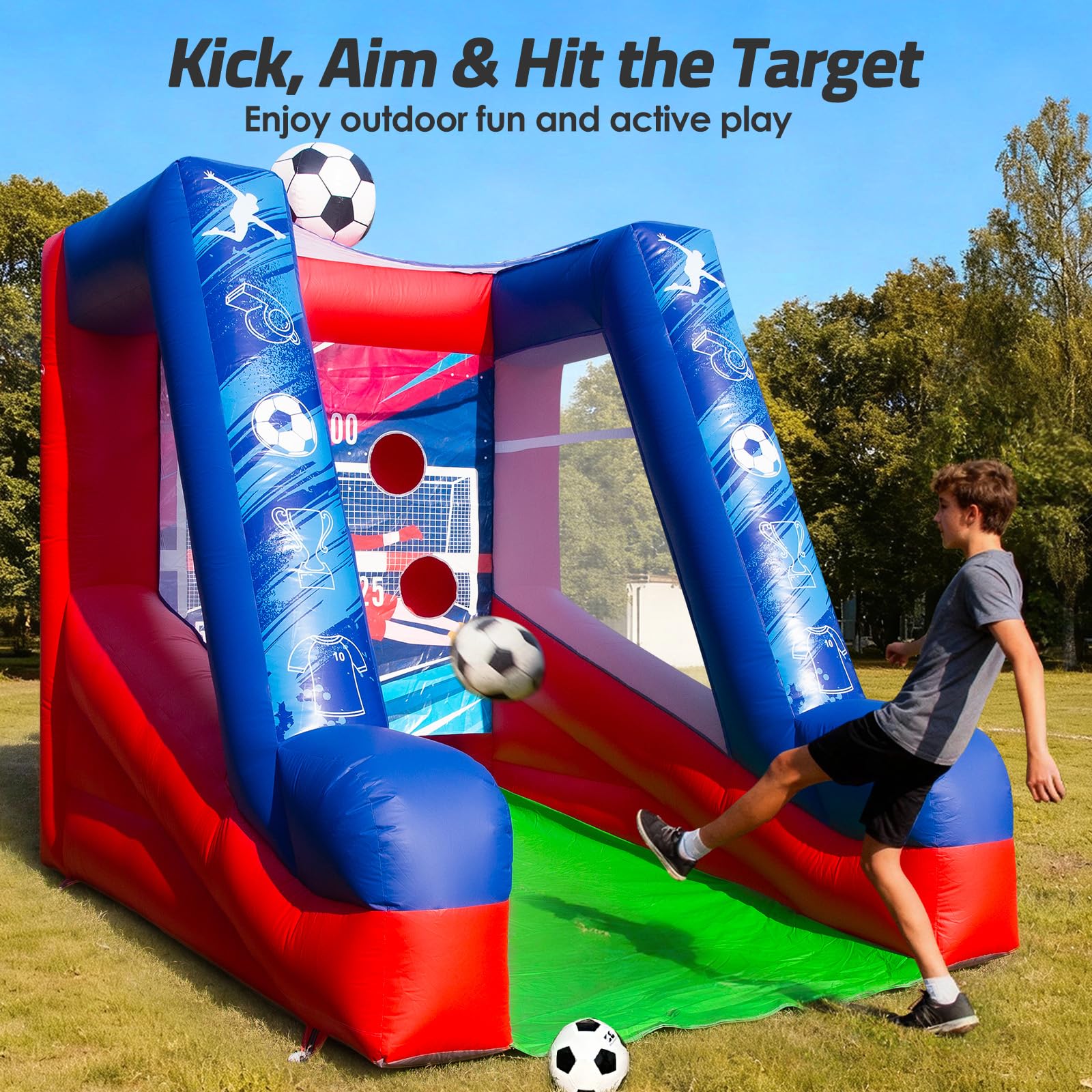 PVC Inflatable Soccer Dartboard Game 12Ft with 2 Balls and Blower for Parties and Rentals