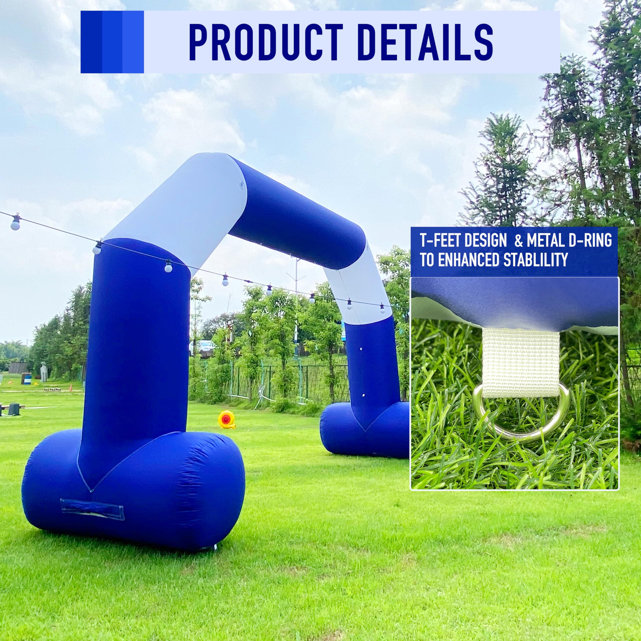 20Ft Inflatable Event Archway with Dual-Color Splicing Visibility Entrance for Outdoor Events
