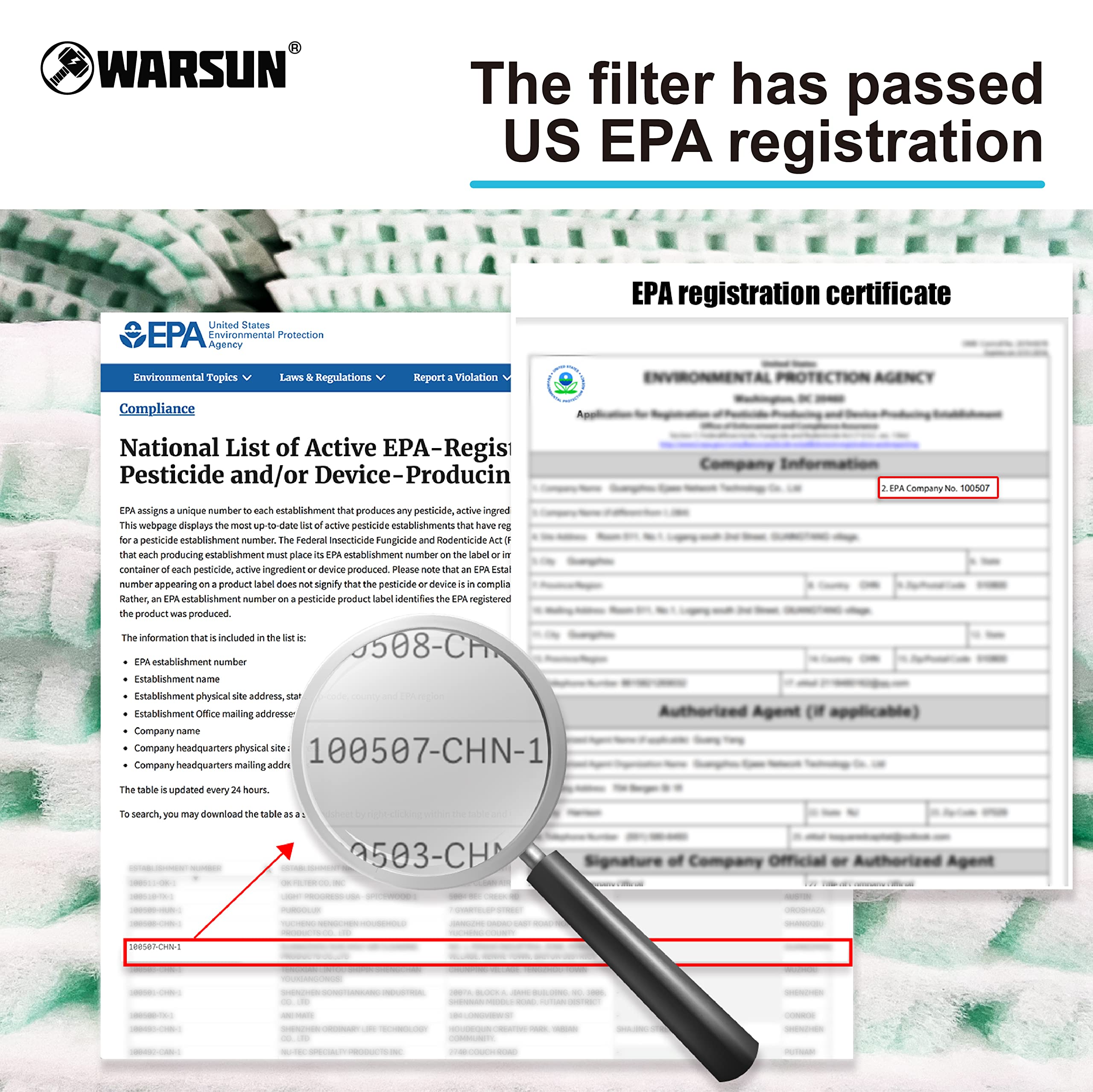 WARSUN Super Large Epa-Registered Filters 2pcs -This Filter Only Applies to WARSUN Paint Booth, No Other Booth