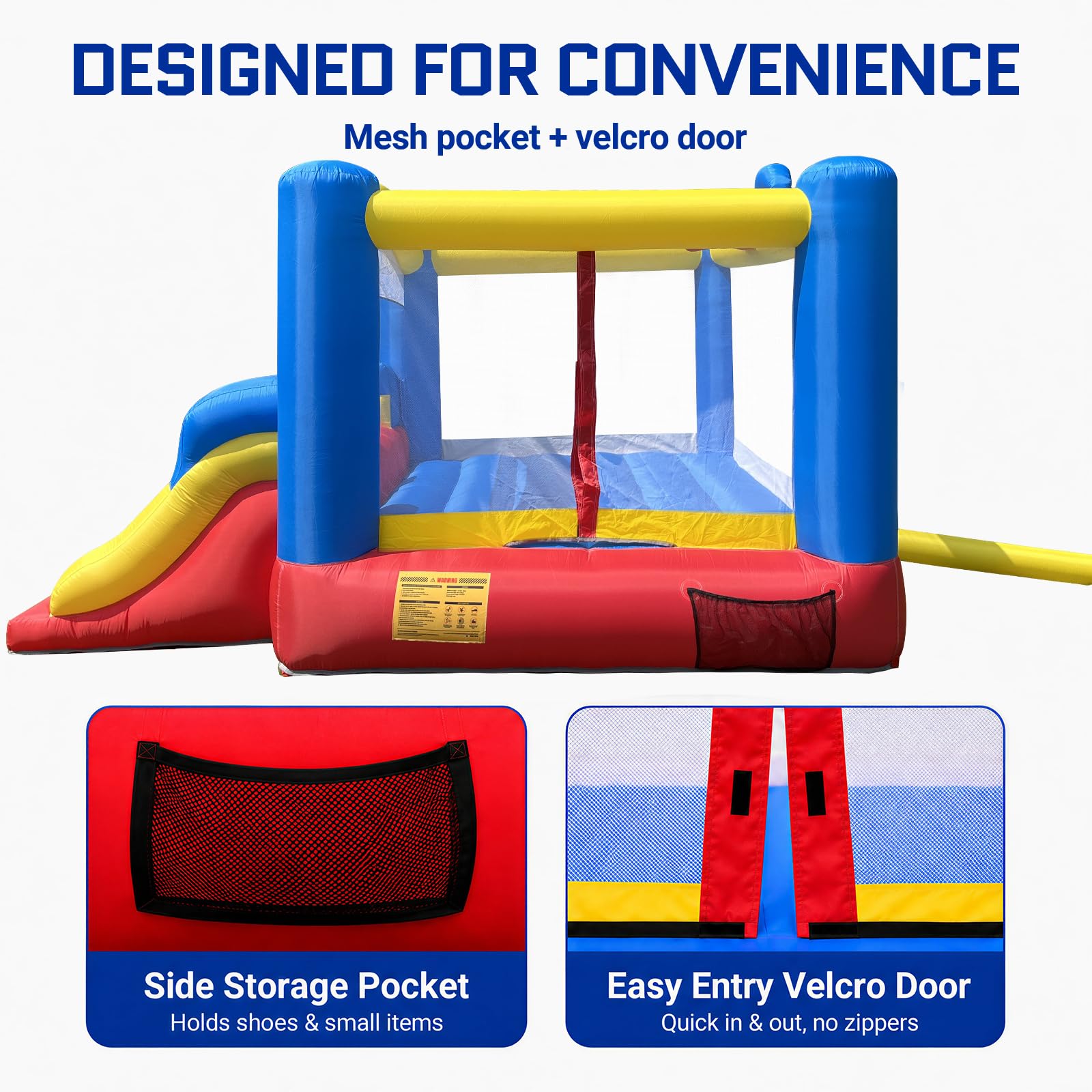 Inflatable Bounce House 12x9Ft with Double Slides & Basketball Hoop for Indoor Outdoor Family Backyard Parties