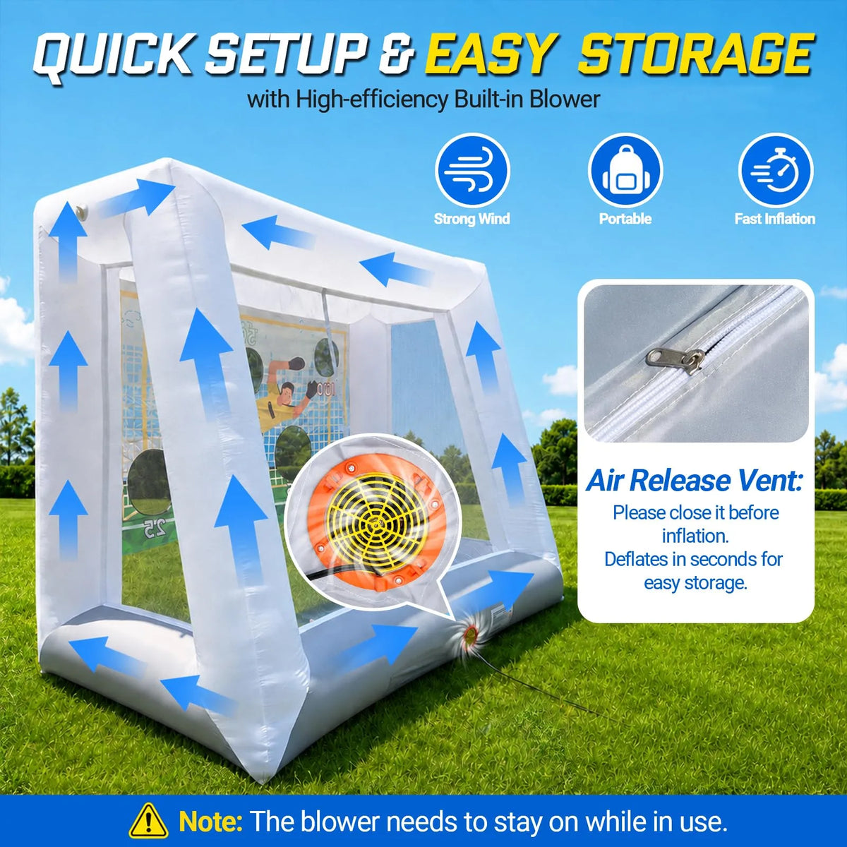Inflatable Soccer Target Goal Kick Shooting Game 11x6x9Ft for Kids and Adults Outdoor Backyard Games