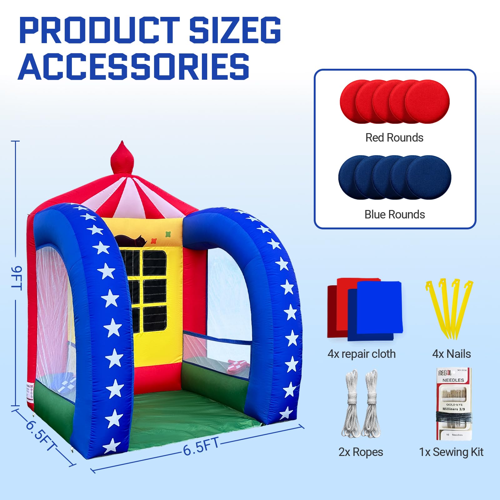 Tic-Tac-Toe Inflatable Carnival Game with 10 Discs