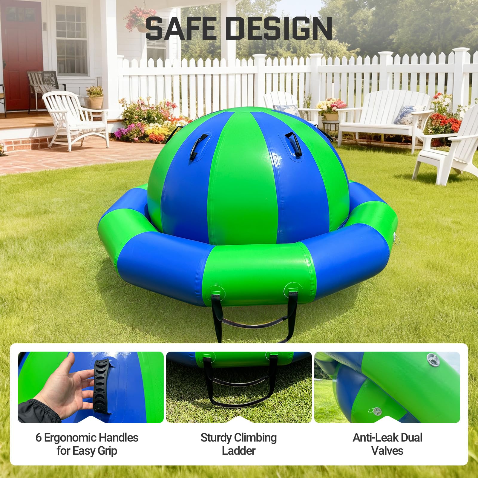 Inflatable Saturn Rocker Bouncer 6.5FT Water Float & Land Seesaw Bouncer for Pool, Lake, and Backyard