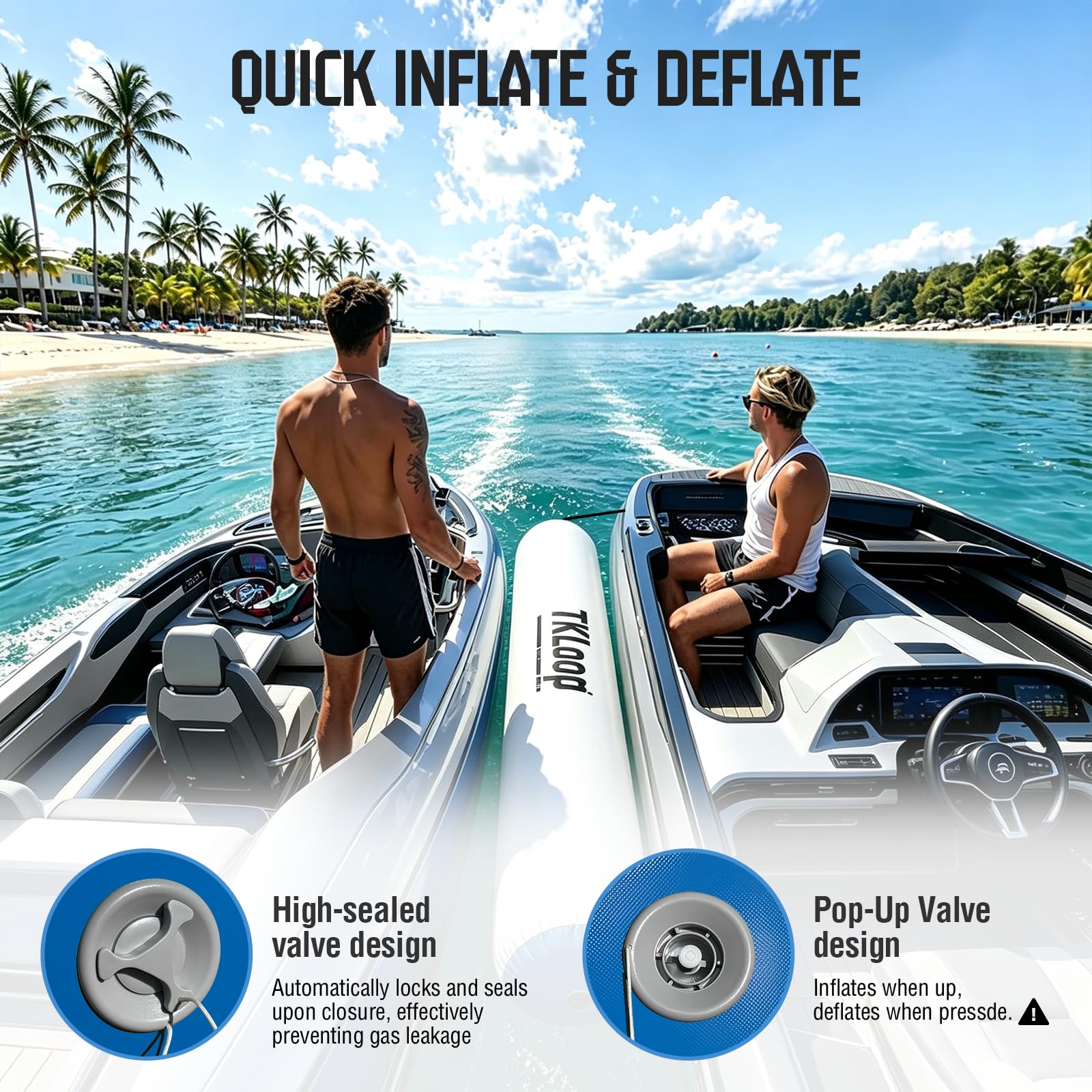 Inflatable Boat Fender Dock Bumper with Electric Pump – Marine-Grade PVC Protection for Pontoon Boats, Yachts & Fishing Boats