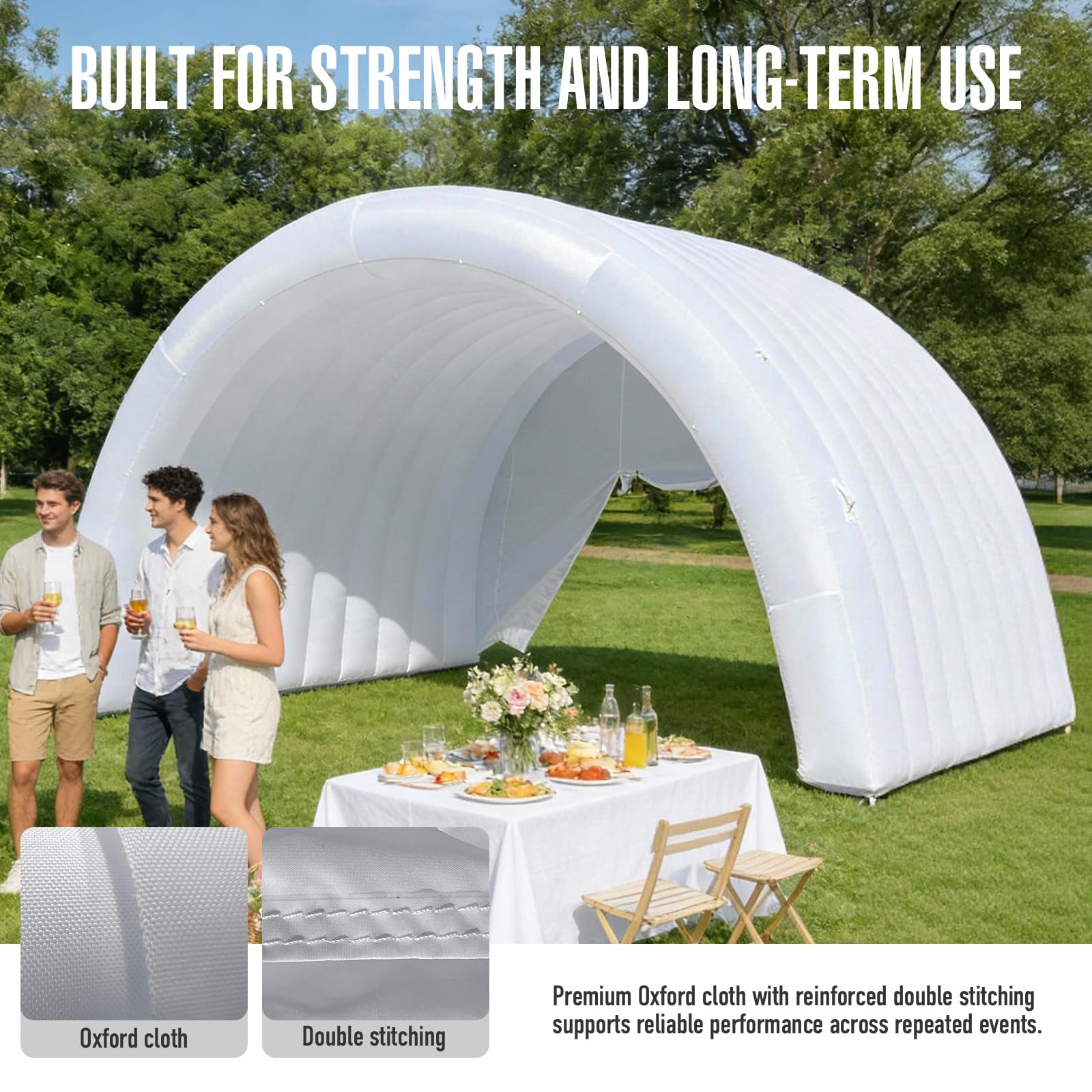 Inflatable Event Stage Tent 20×15×13FT with Built-in Blower Outdoor Exhibition Inflatable Stage Cover White Party Tent