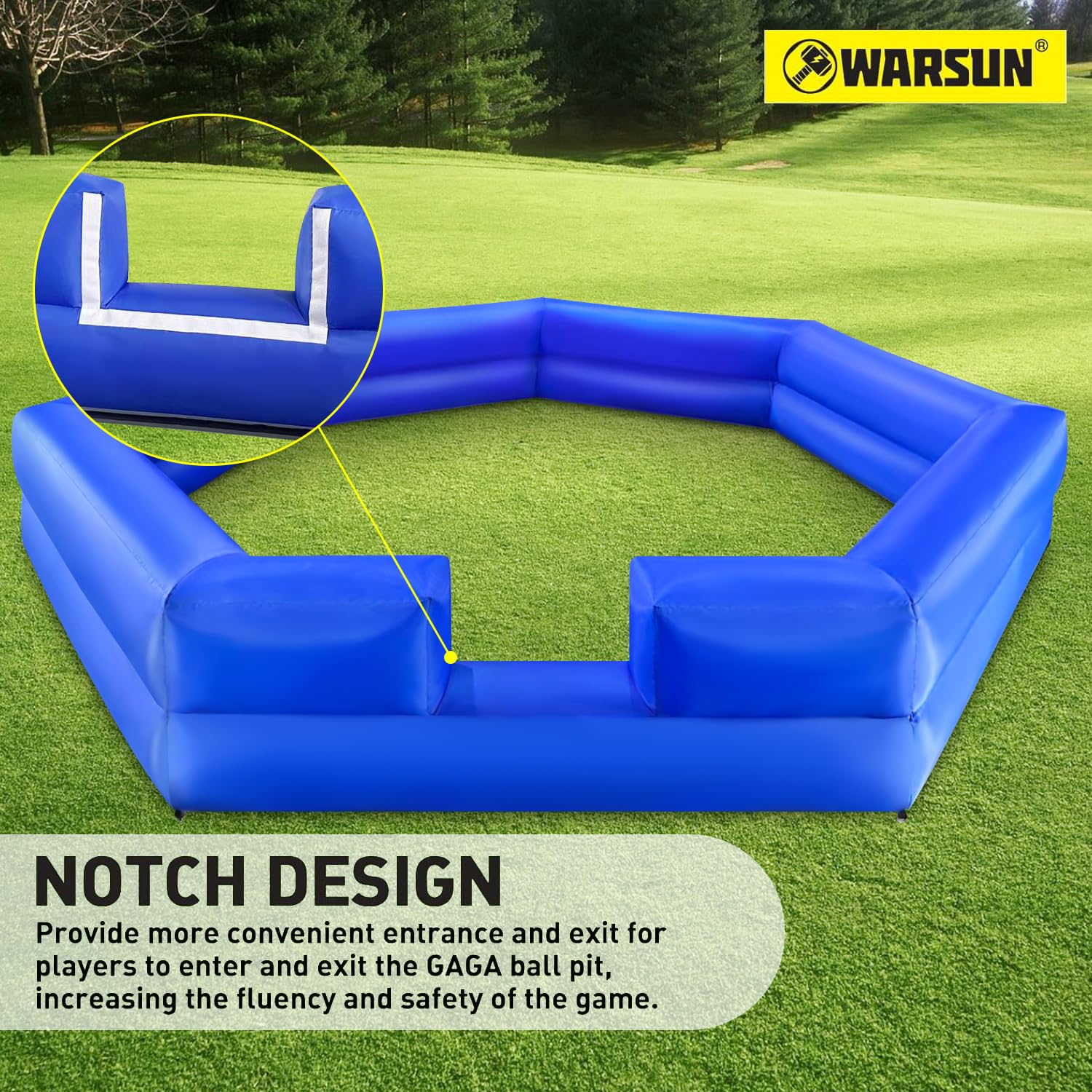 Inflatable Gaga Ball Pit 15Ft with Blower Portable Ball Court for Indoor Outdoor Family Activities
