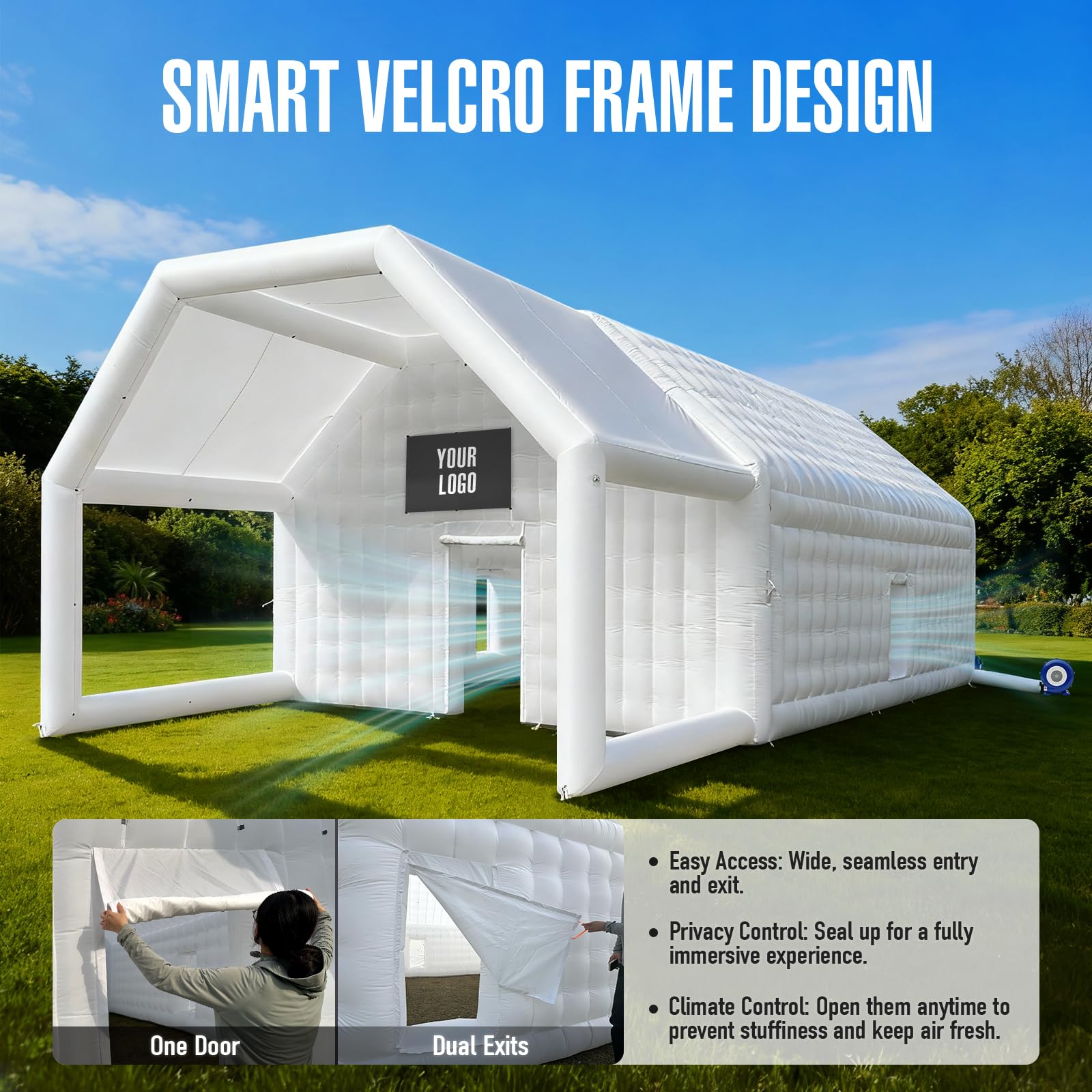 Inflatable Nightclub Tent with Gazebo 39x20x13Ft with Logo Area for Outdoor Parties
