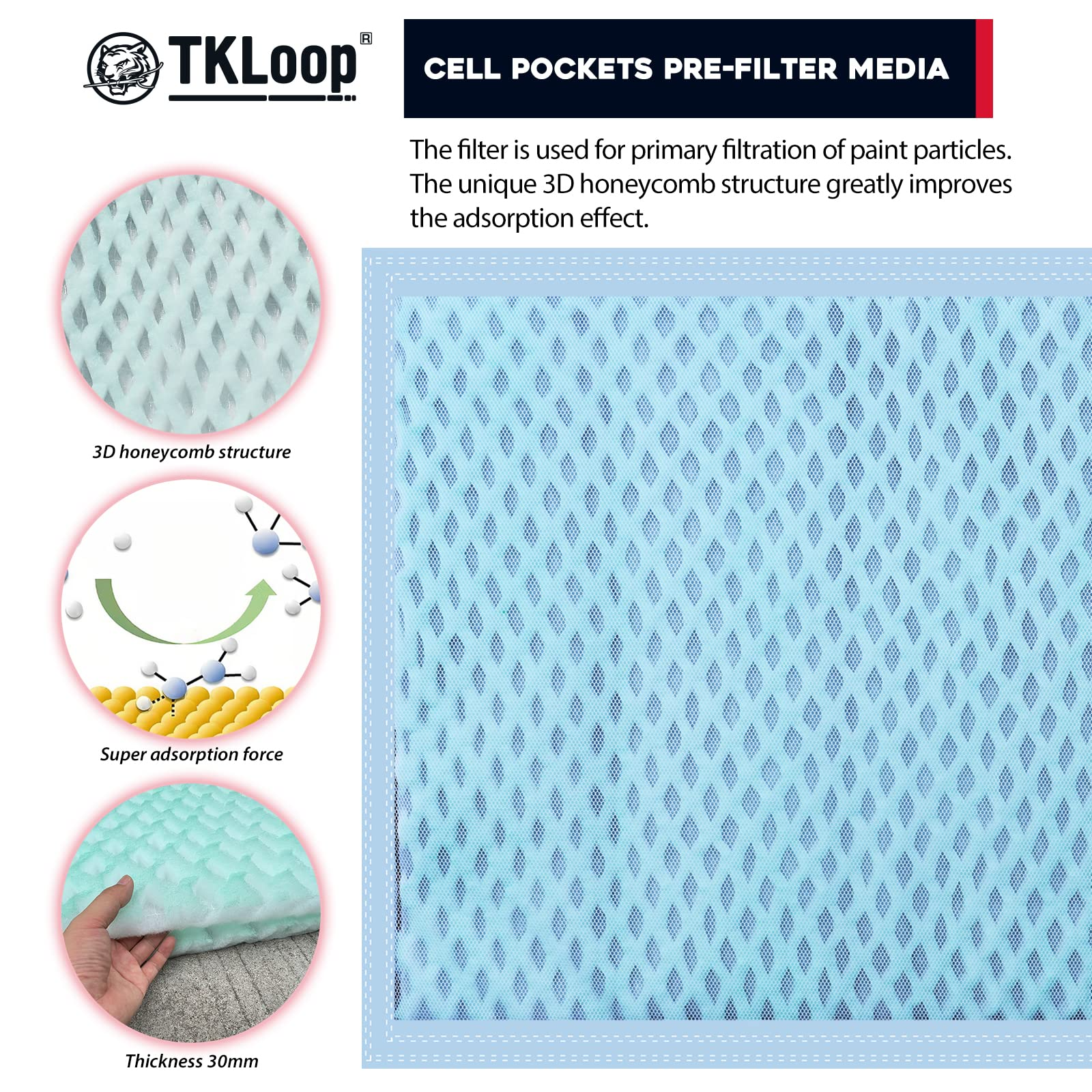 TKLoop Replacement Filters (2 EPA Registration Filters + 2 Activated Carbon Filters) -This Filter Only Applies to TKLoop Paint Booth, No Other Booth