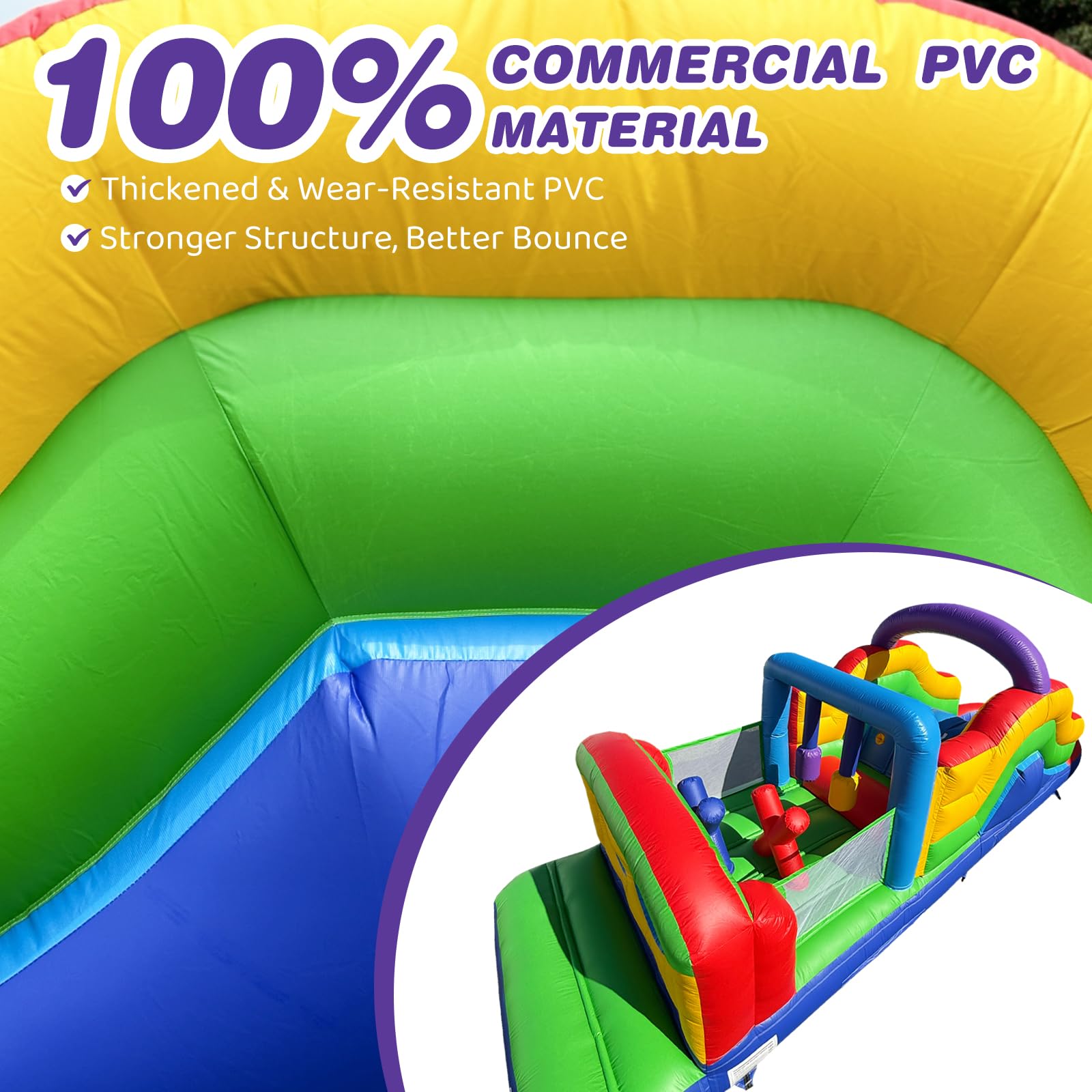 Inflatable Obstacle Course 25FT Bounce House with Blower