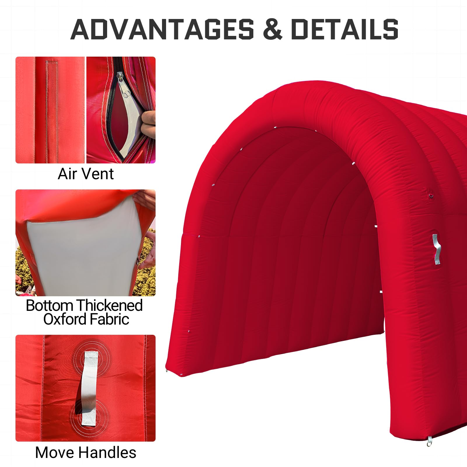 Inflatable Sports Tunnel Entrance 10x10x9FT with Blower Football Tunnel Tent Entryway