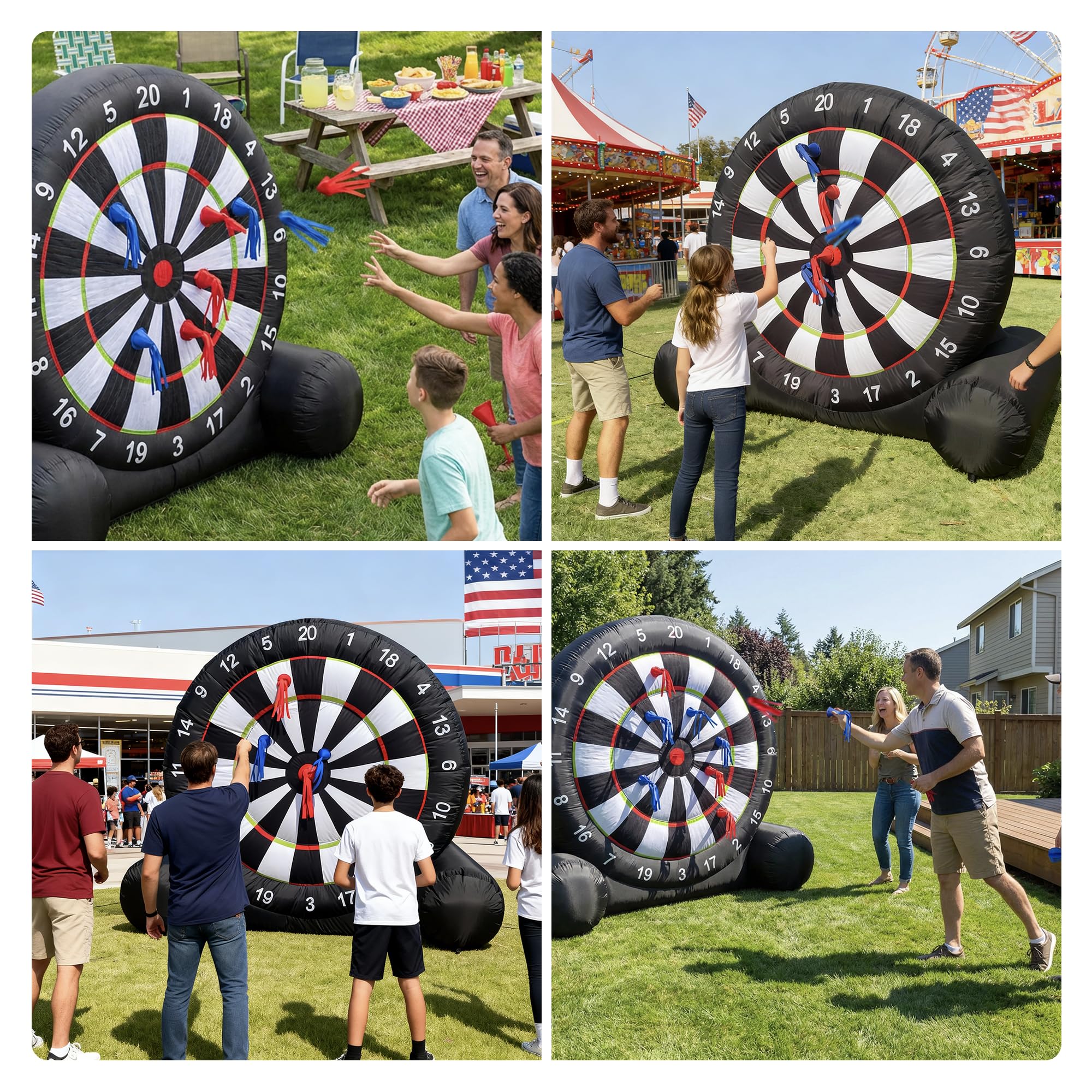 Inflatable Dart Board 6FT Giant Indoor & Outdoor Toss & Stick Game for Parties & Events