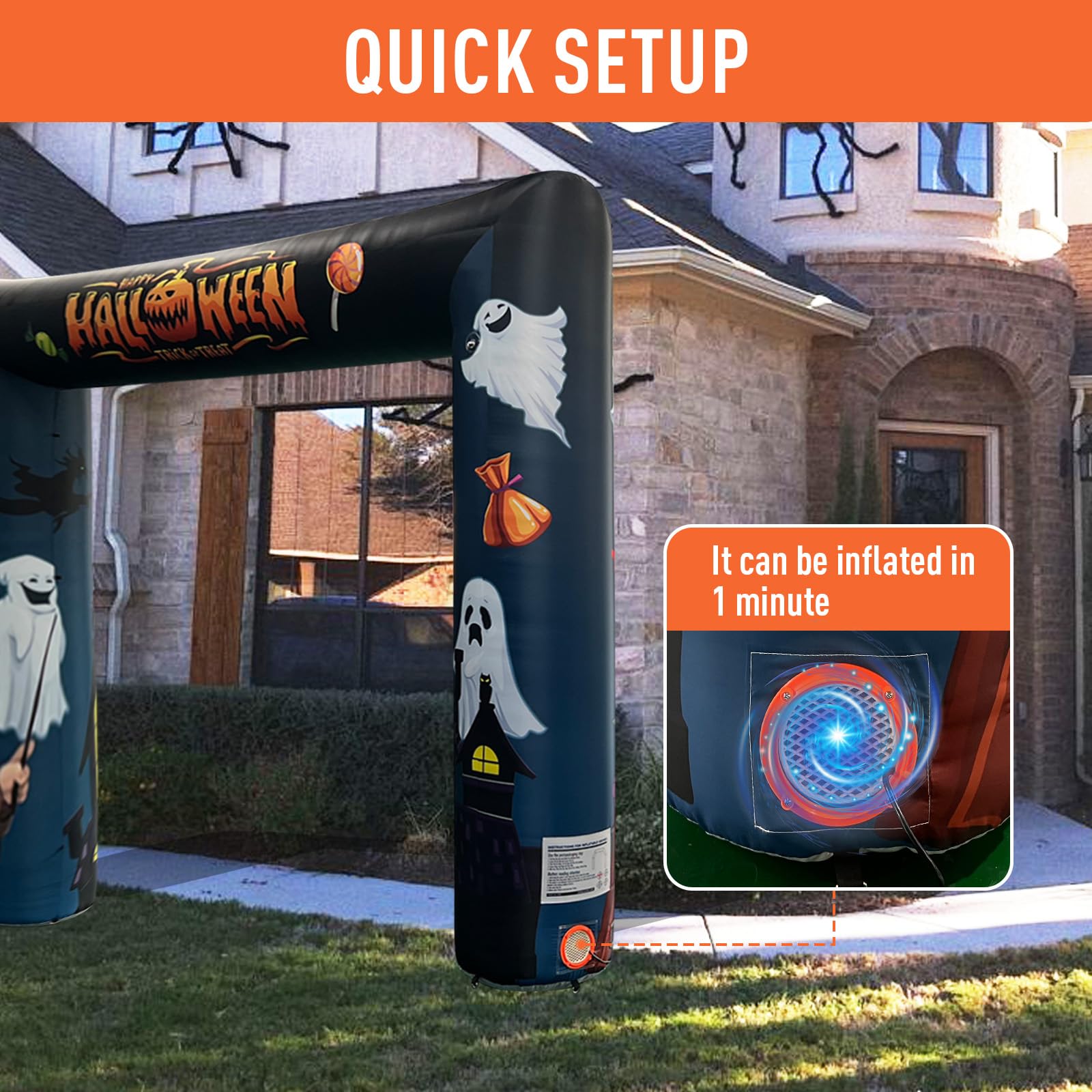 Halloween Inflatable Arch 14x10Ft Inflatables Outdoor Halloween Decoration with Blower
