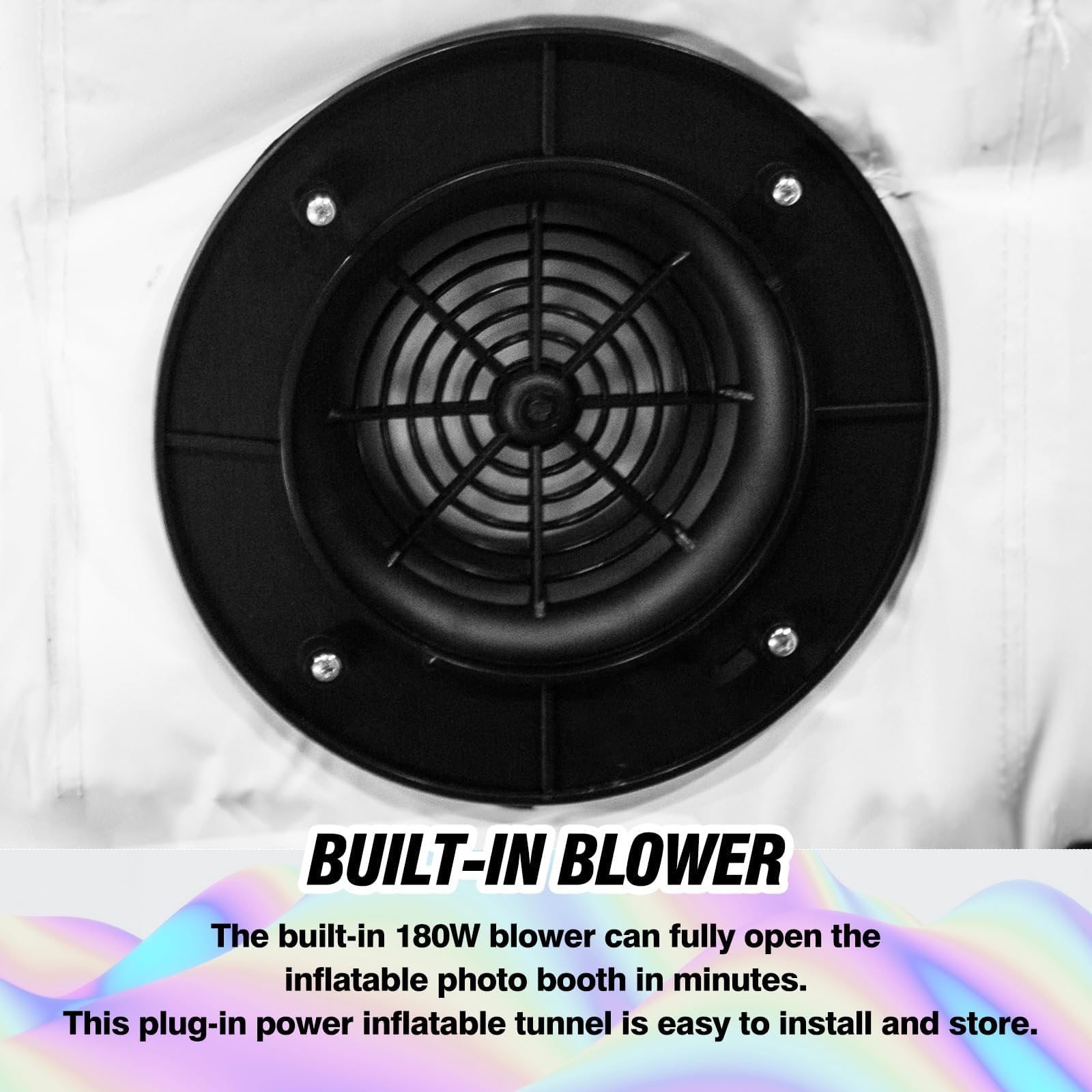 8.2Ft LED Inflatable Photo Booth Enclosure with 2 Doors - 16 Color LED Backdrop Tent for Events