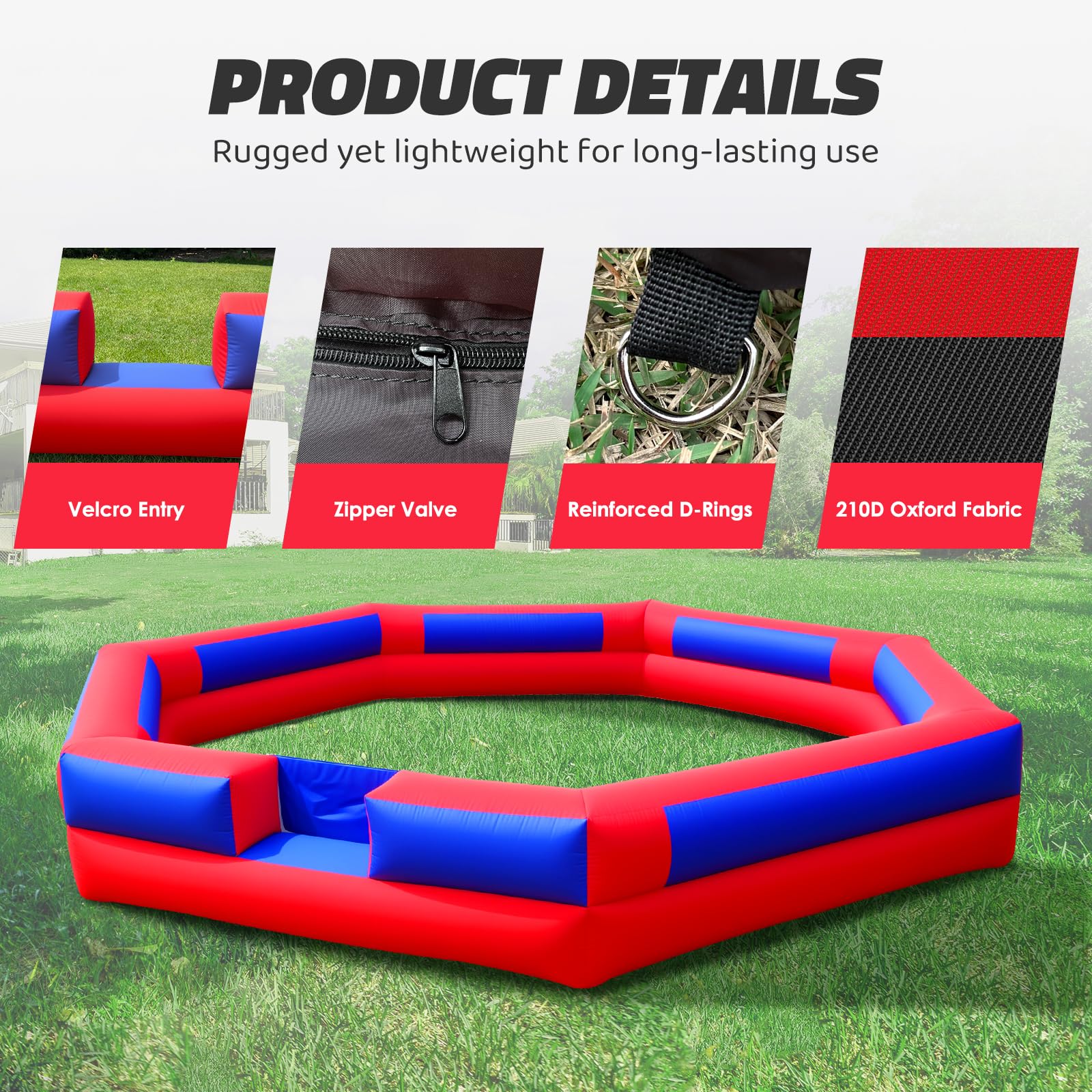 Inflatable Gaga Ball Pit 17FT with Built-in Blower, Portable Large Gaga Ball Pit for Indoor & Outdoor Activities