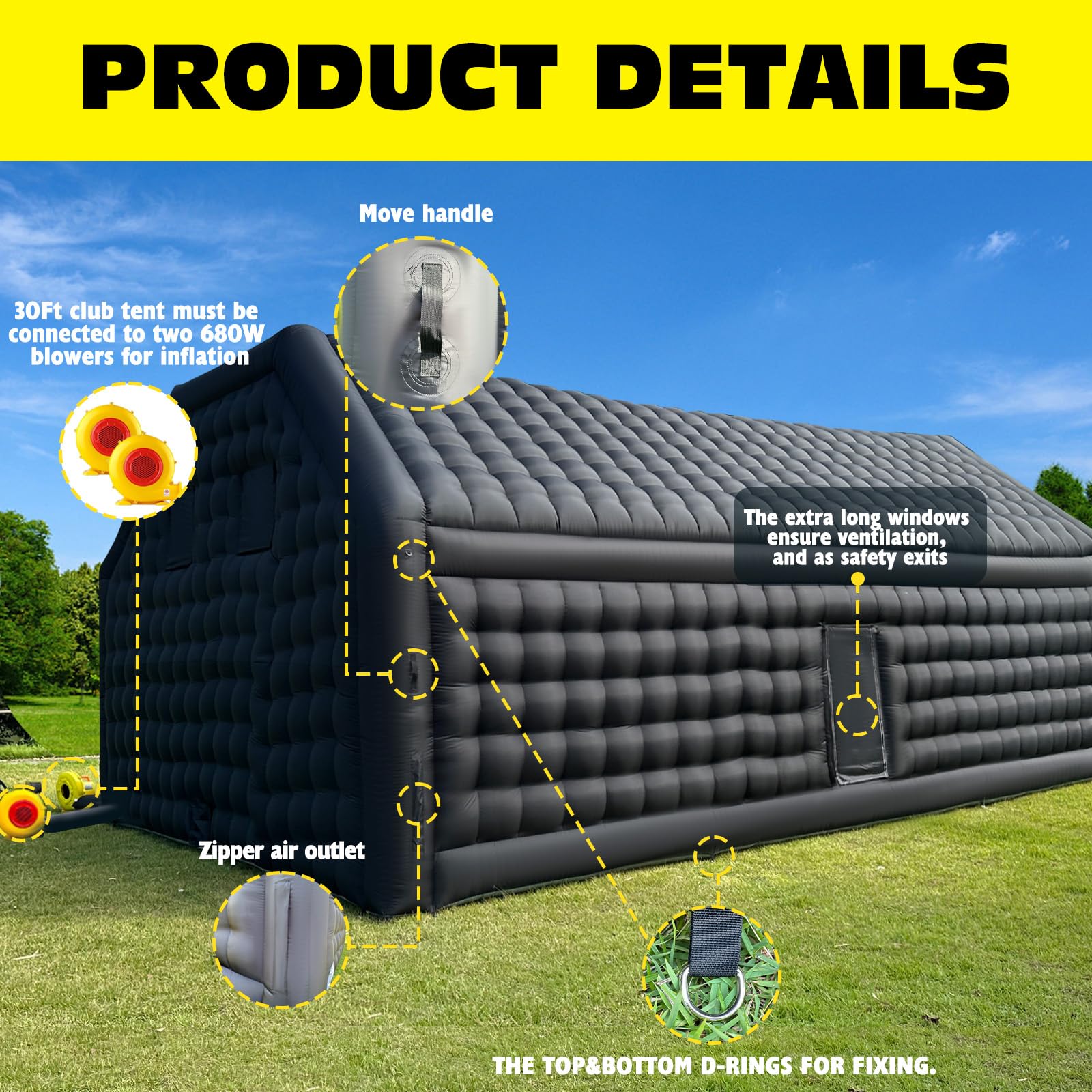 30x20x13ft Giant Inflatable Nightclub Large Event Tent for Parties, Commercial Use