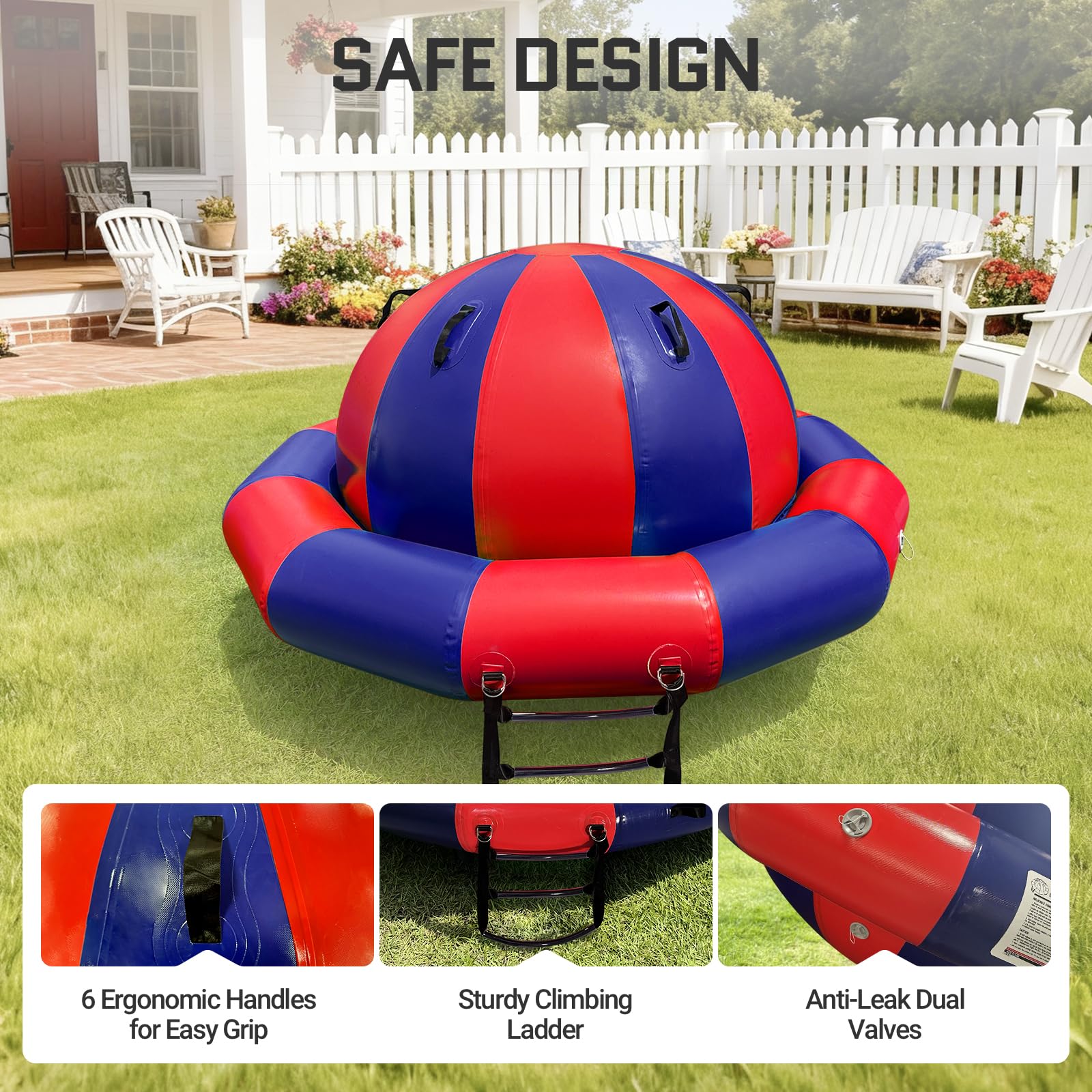 Inflatable Saturn Rocker Bouncer 6.5FT Water Float & Land Seesaw Bouncer for Pool, Lake, and Backyard
