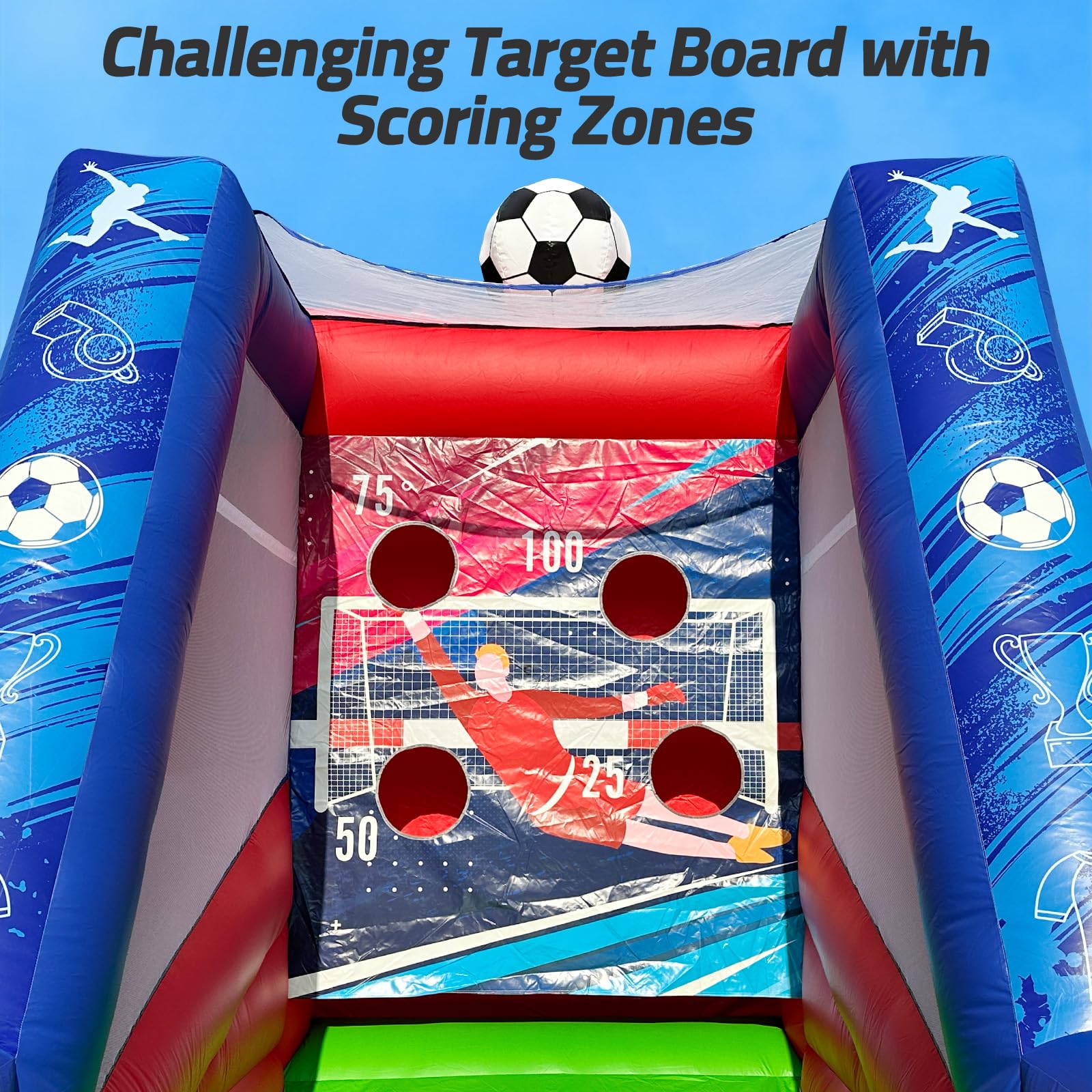PVC Inflatable Soccer Dartboard Game 12Ft with 2 Balls and Blower for Parties and Rentals