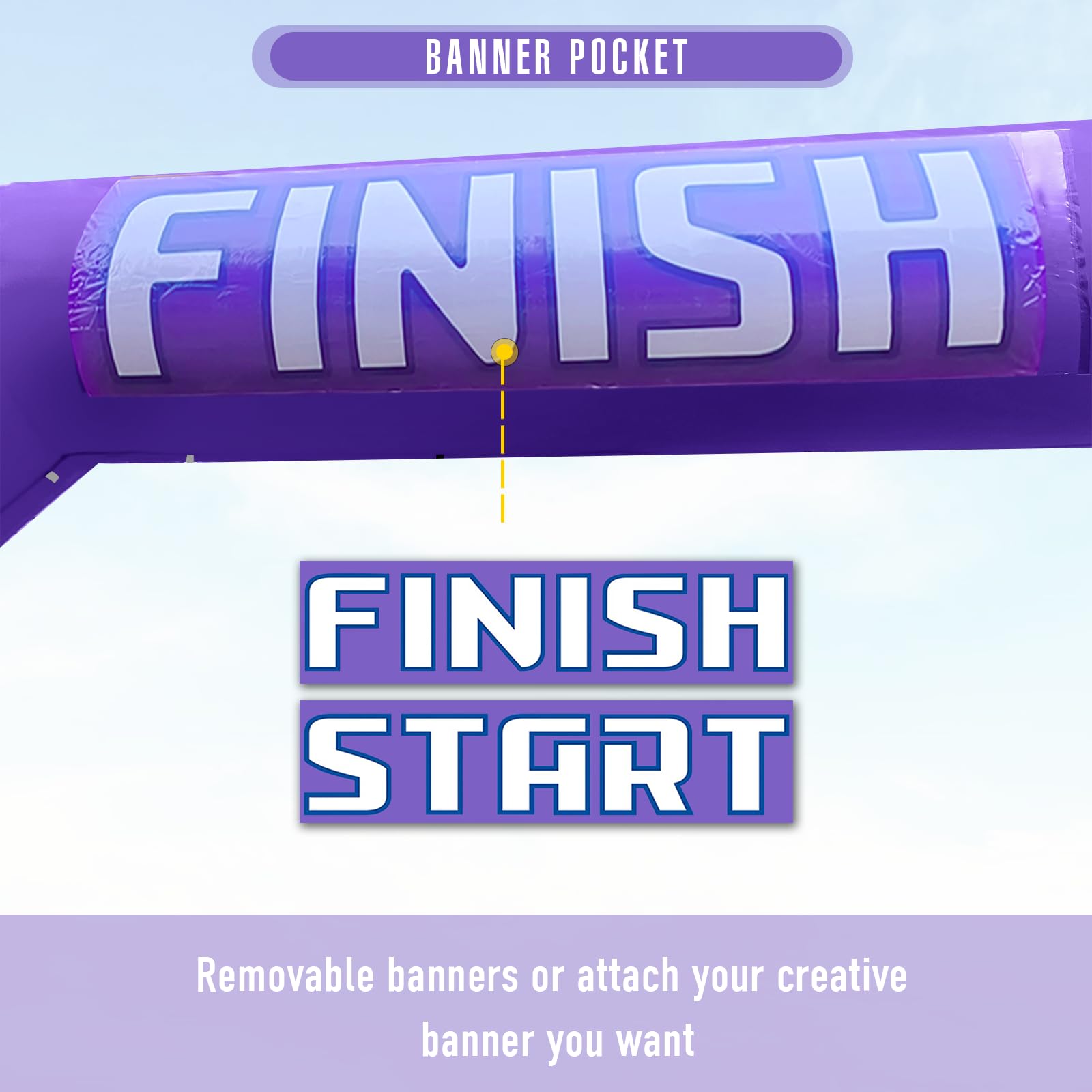 20Ft Inflatable Arch with Start Finish Line Banners & Blower for Races and Events