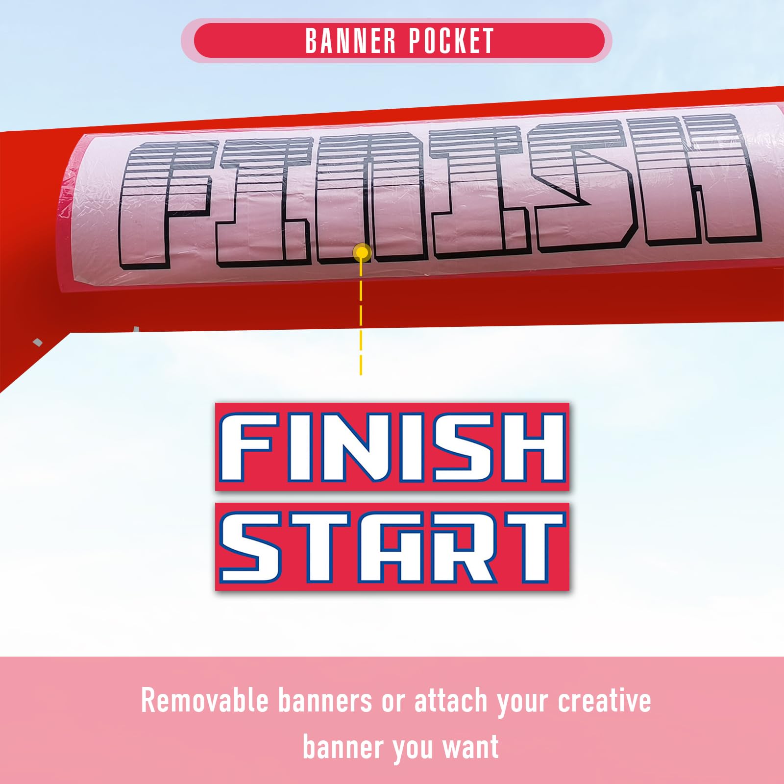 20Ft Inflatable Arch with Start Finish Line Banners & Blower for Races and Events