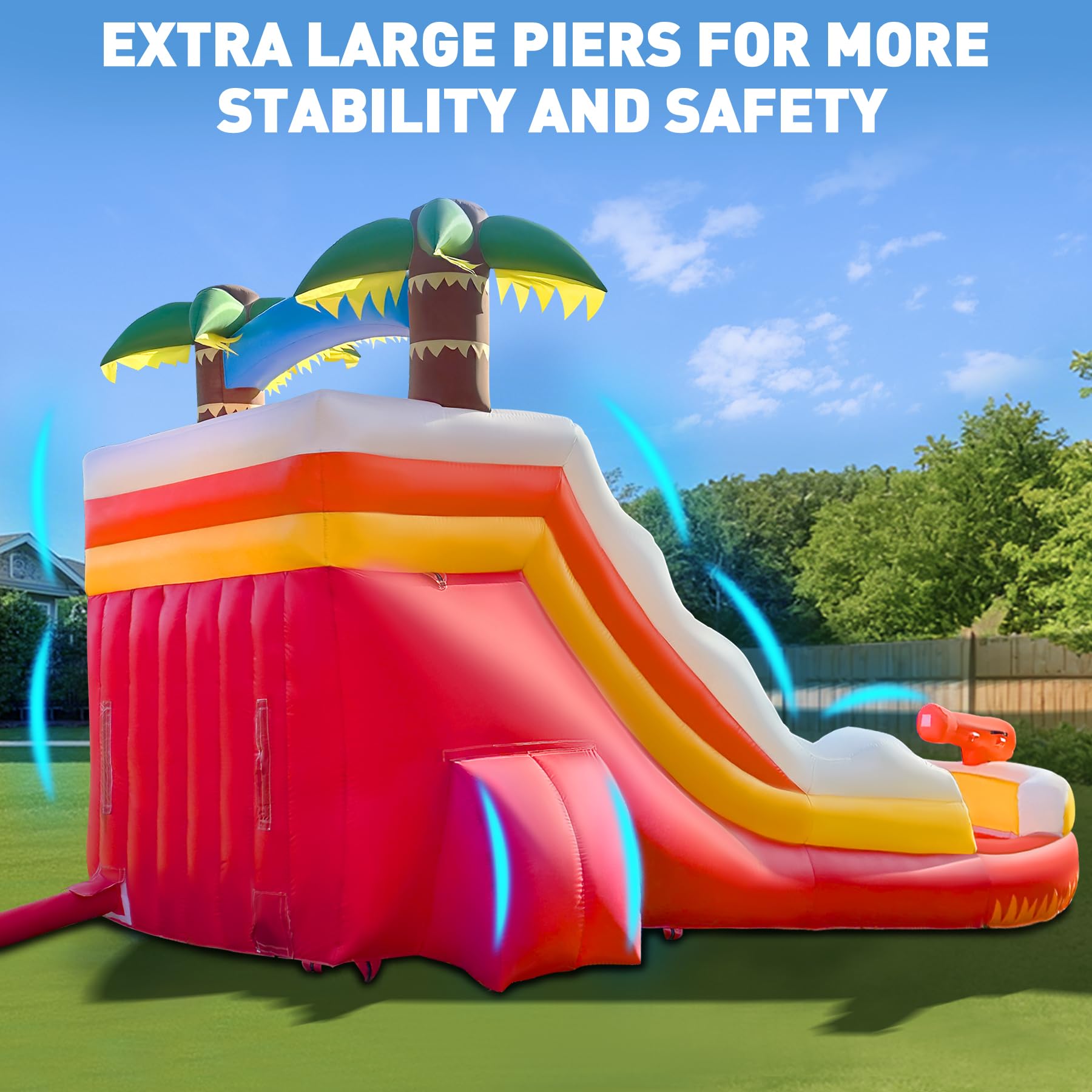 Inflatable Water Slide 23Ft with Pool, Wet/Dry Use