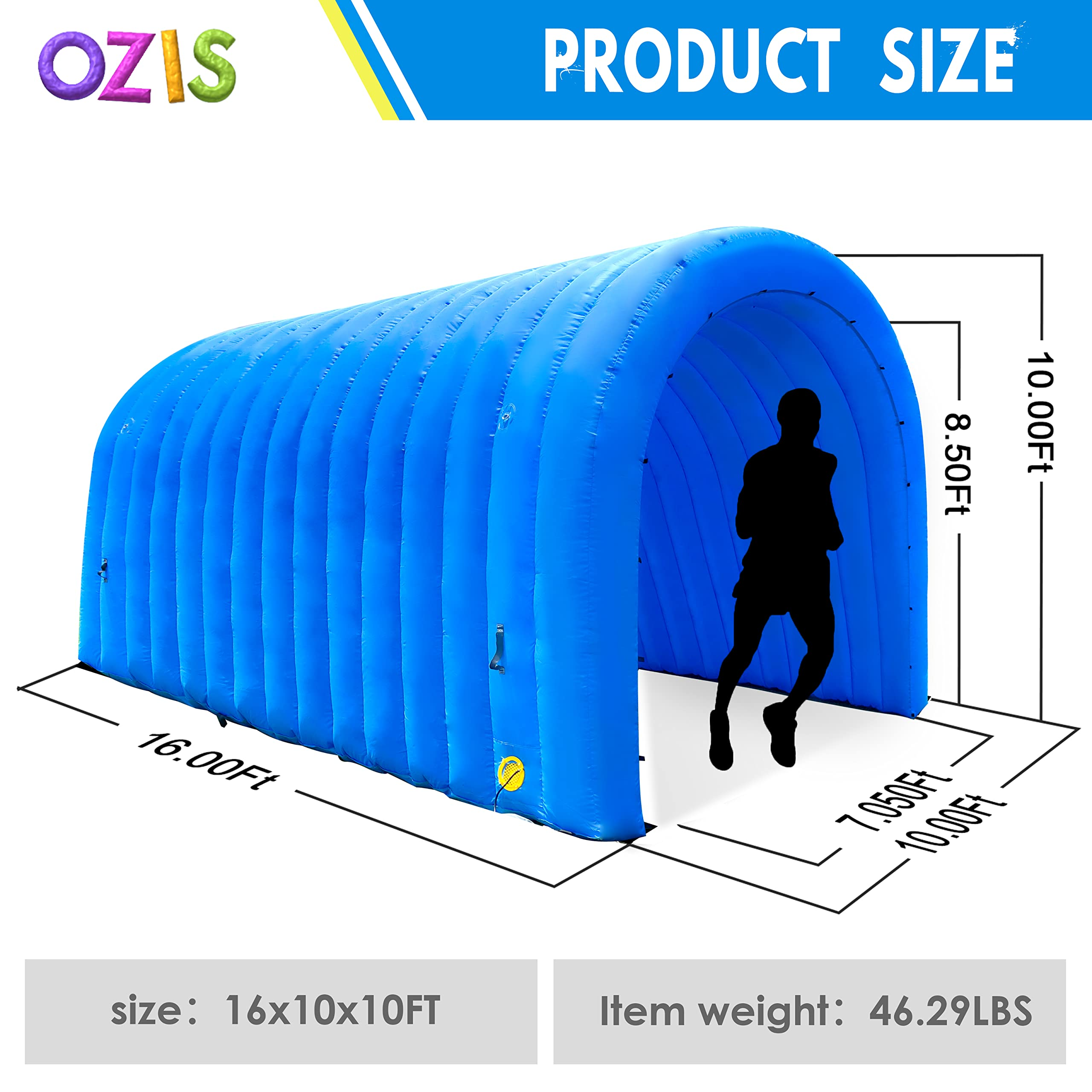 Inflatable Sports Tunnel Entrance 16x10x10FT with Blower Football Tunnel Tent Entryway