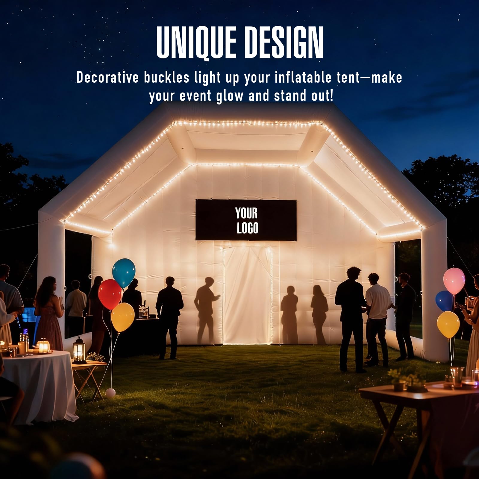 Inflatable Nightclub Tent with Gazebo 39x20x13Ft with Logo Area for Outdoor Parties