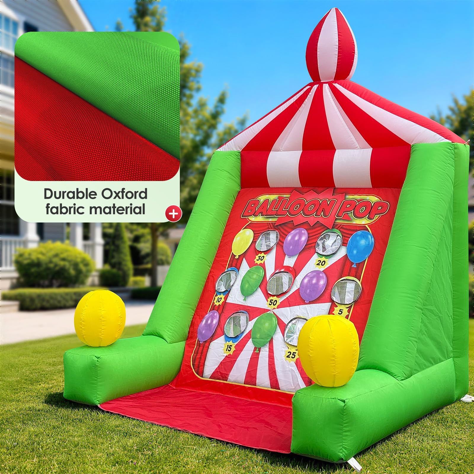 Inflatable Target Toss Game 6.6x6x9Ft with 8 Balls, Throwing Scoring Carnival Games for Events