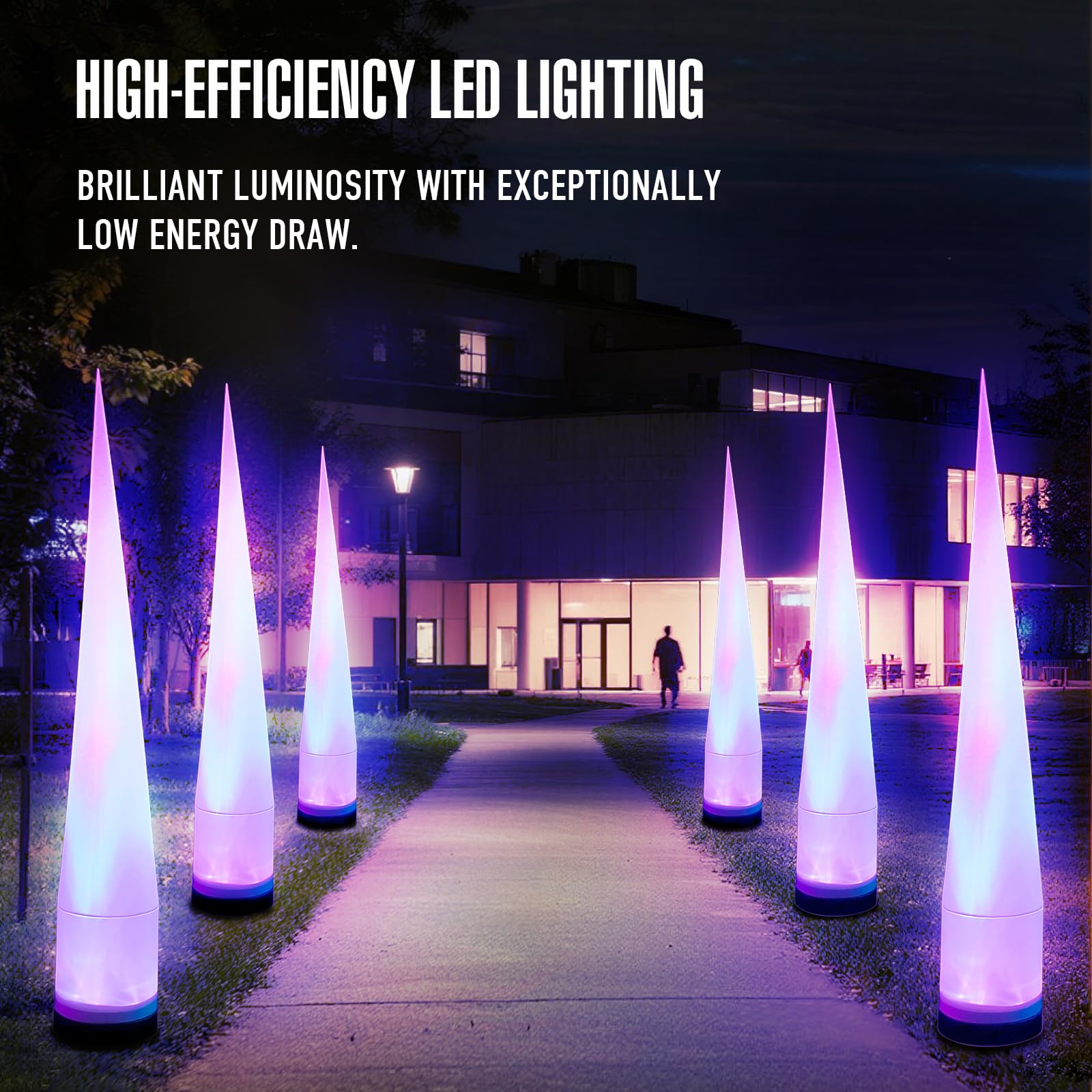 9.8Ft Inflatable Color-Changing Column Decorative Lamp Replaceable Tube Pillar - Straight Tip