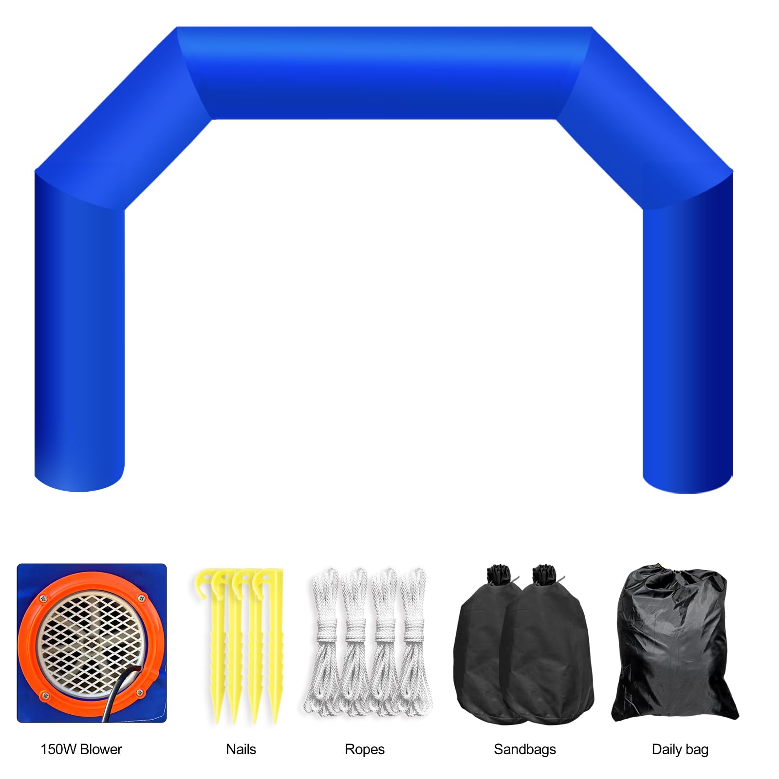 Best Deal-20ft Blue Inflatable Arch With 150w Blower -Lightweight Arch & Perfect For 5k Run Races Marathons Promotional Events