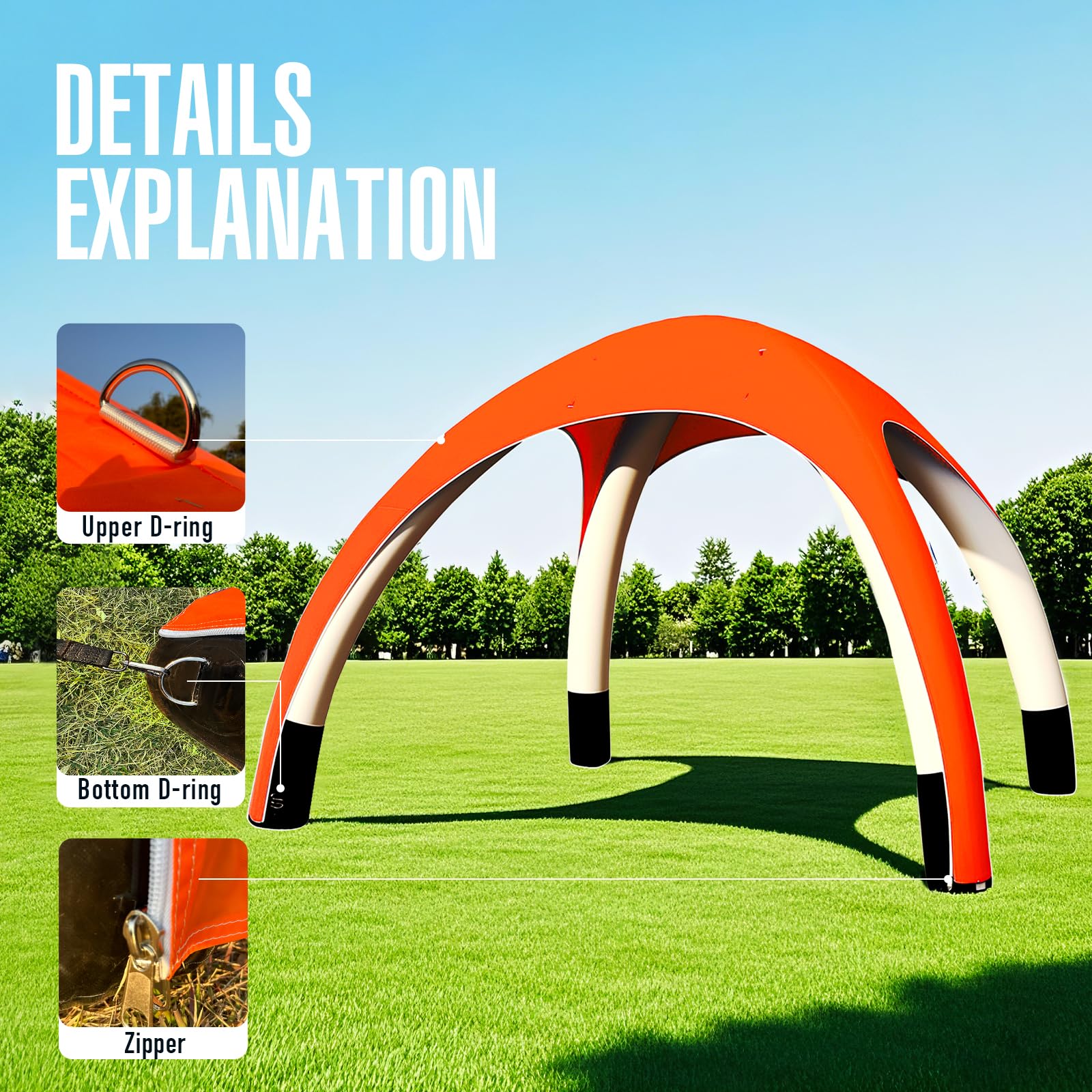 Inflatable Air Canopy Tent 10'x10' Outdoor UV Protection Sun Shelter Event Spider Tent