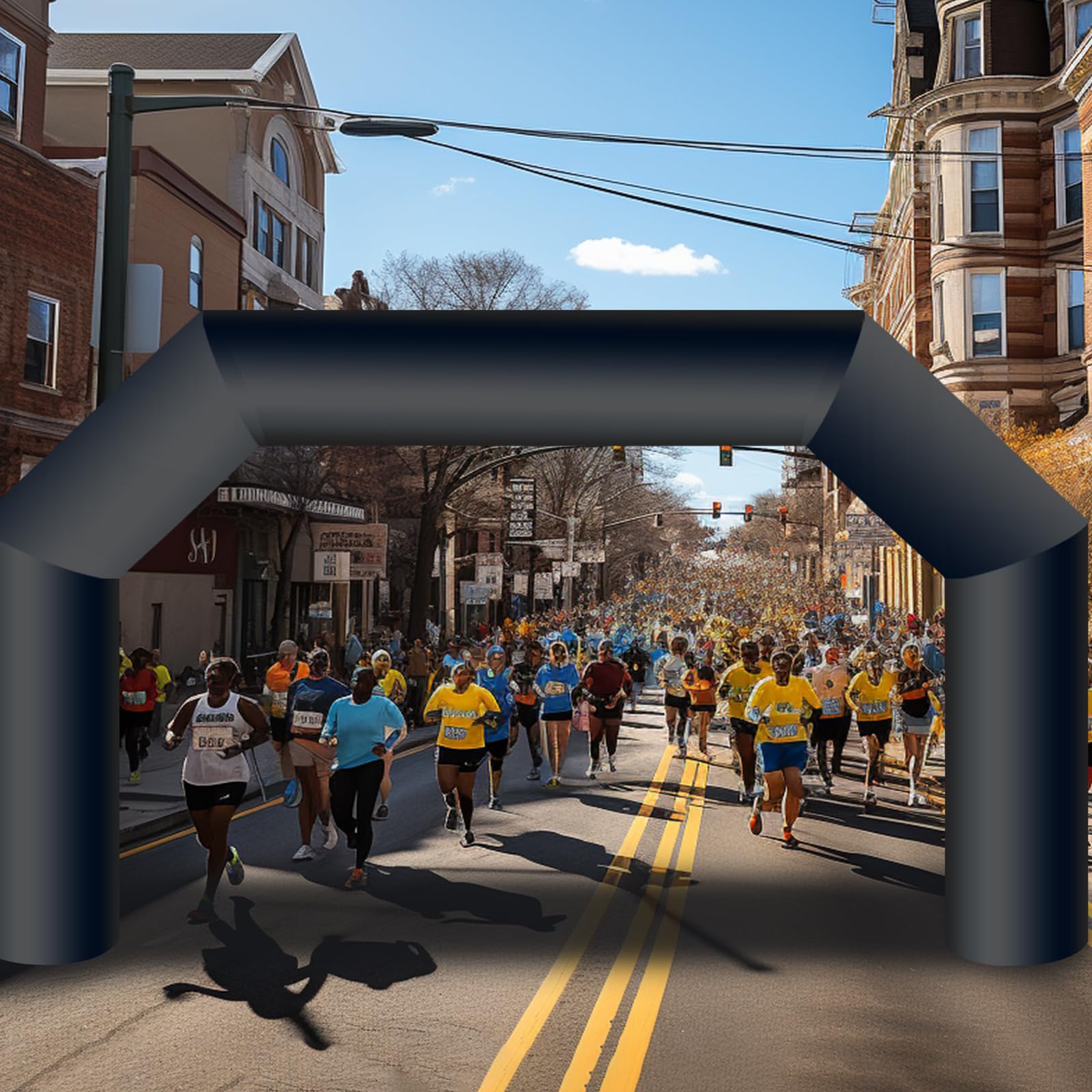 Best Deal-20ft Black Inflatable Arch With 150w Blower -Lightweight Arch & Perfect For 5k Run Races Marathons Promotional Events