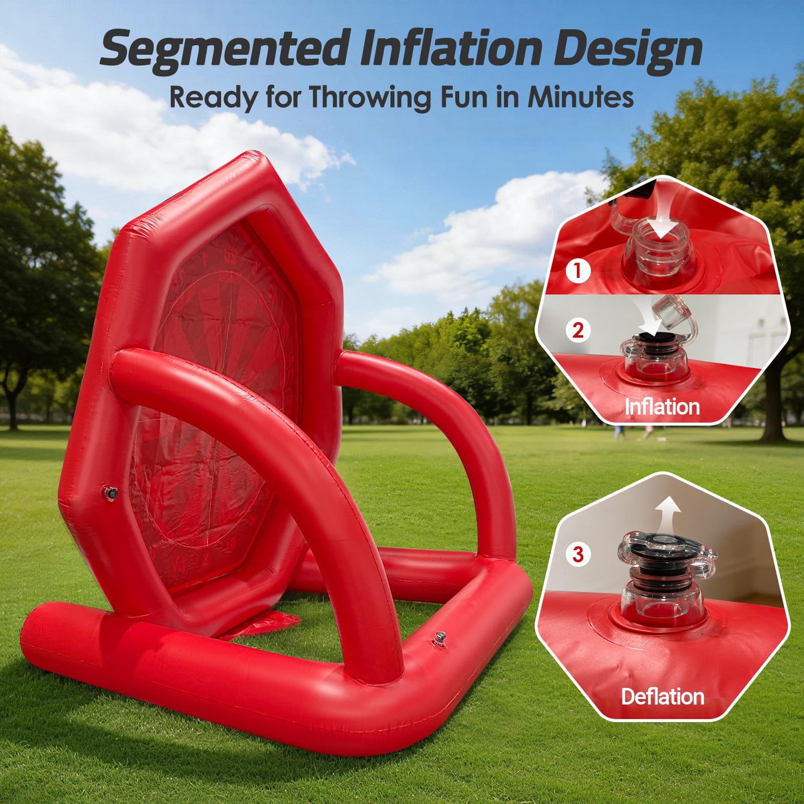 2-in-1 Inflatable Soccer Dart Board Game, 7FT Heavy-Duty PVC Soccer Dart Target for Outdoor Fun