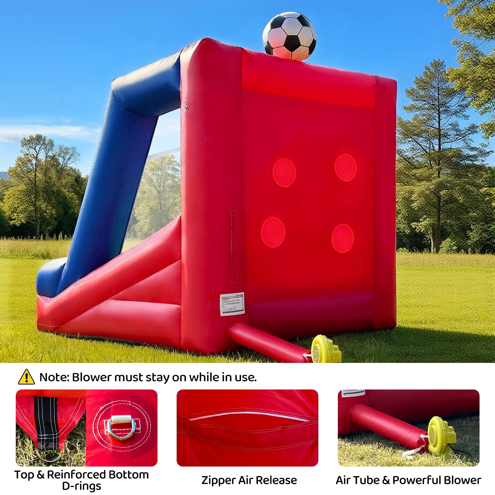 PVC Inflatable Soccer Dartboard Game 12Ft with 2 Balls and Blower for Parties and Rentals