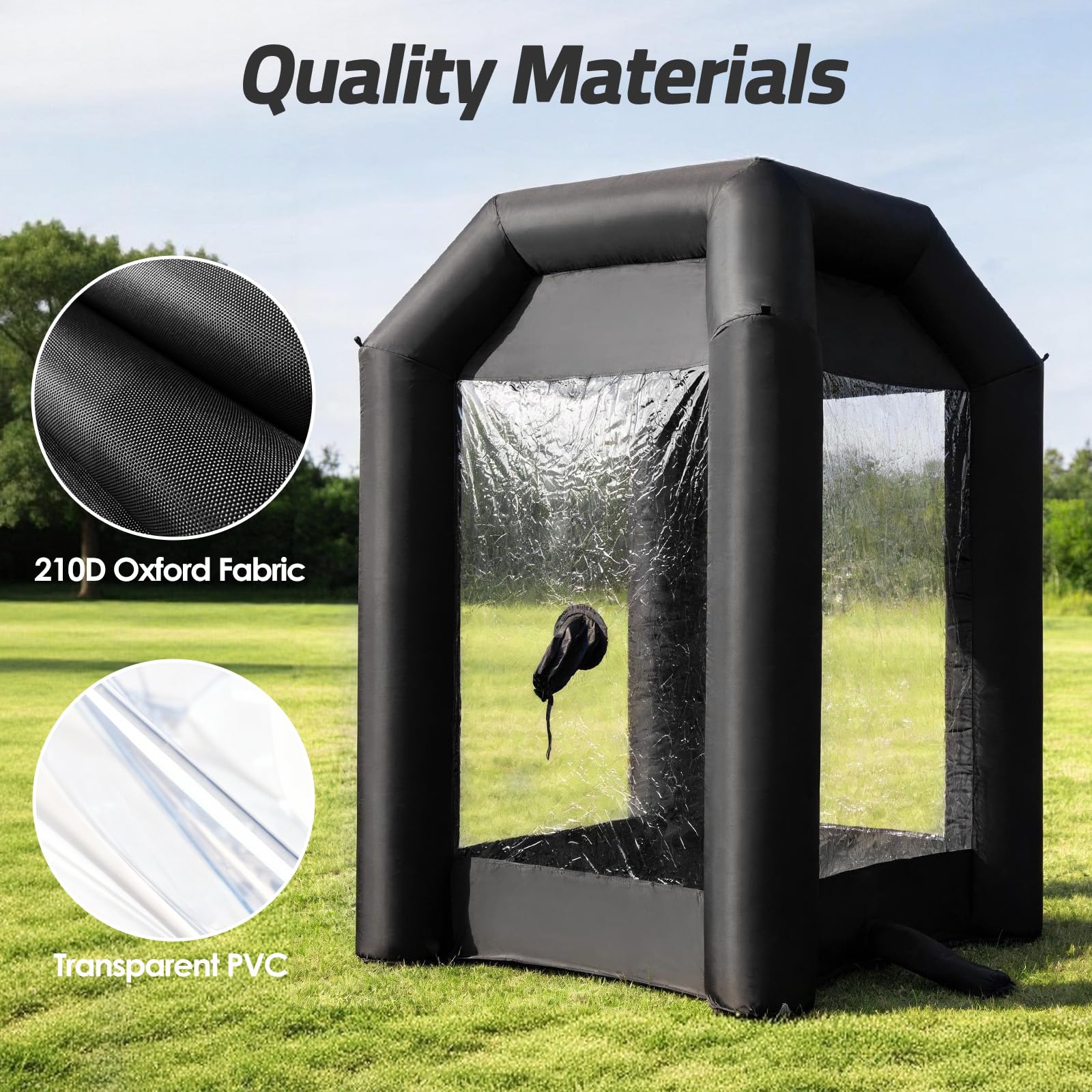 Inflatable Money Blowing Booth 5.2x5.2x8.2FT with 2 Blowers Cash Cube Game for Events