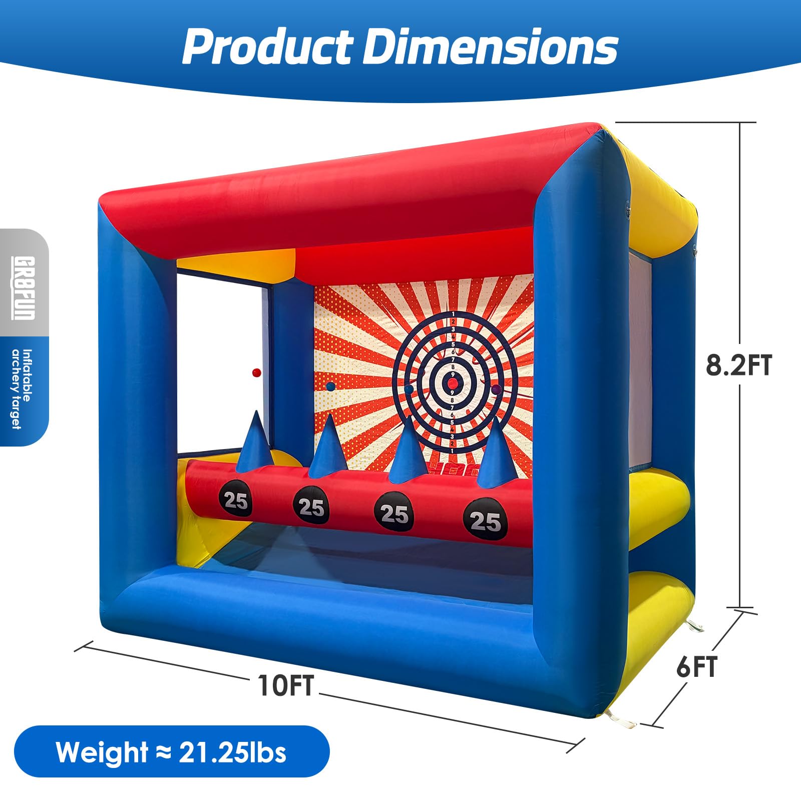 Inflatable Archery Game 10x6x8Ft with Floating Targets – Fun Indoor & Outdoor Party Game Set with Bows & Arrows
