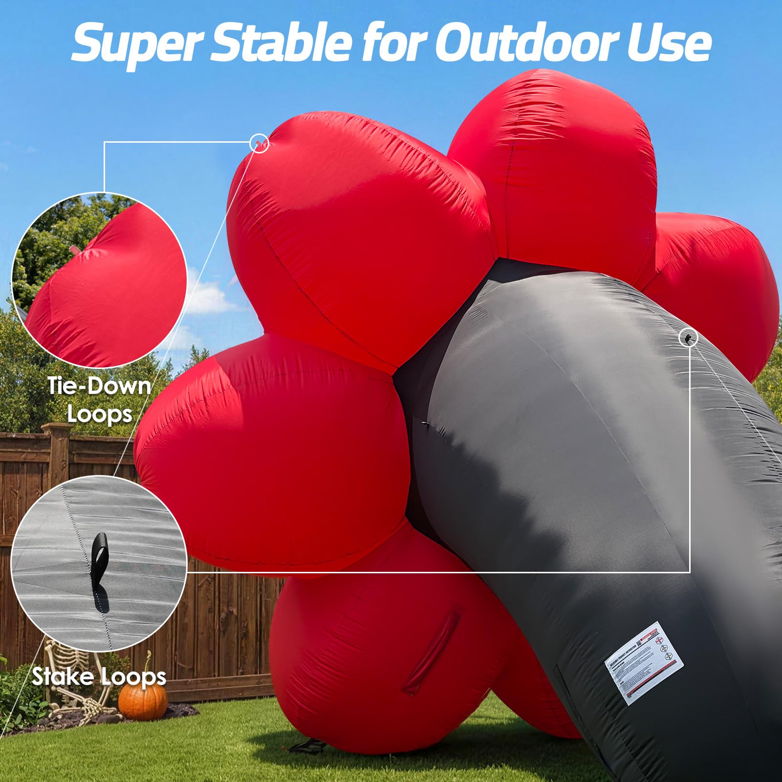 16.4FT Giant Halloween Inflatable Flower Decoration with Blower – Outdoor Halloween Party & Yard Decor
