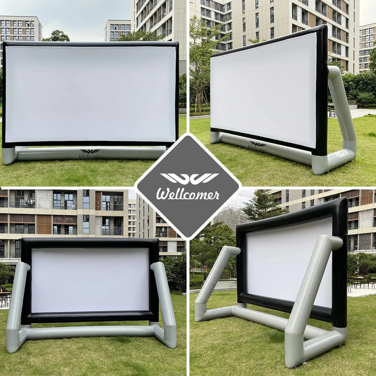 Upgraded Airtight Inflatable Movie Projector Screen 13Ft - No Need to Keep Inflating - Supports Front and Rear Projection