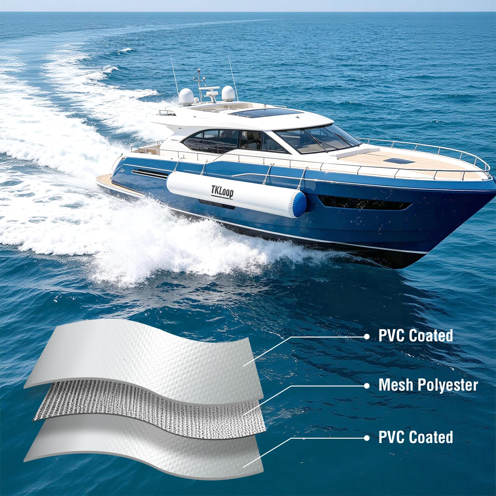 Inflatable Boat Fender Dock Bumper with Electric Pump – Marine-Grade PVC Protection for Pontoon Boats, Yachts & Fishing Boats