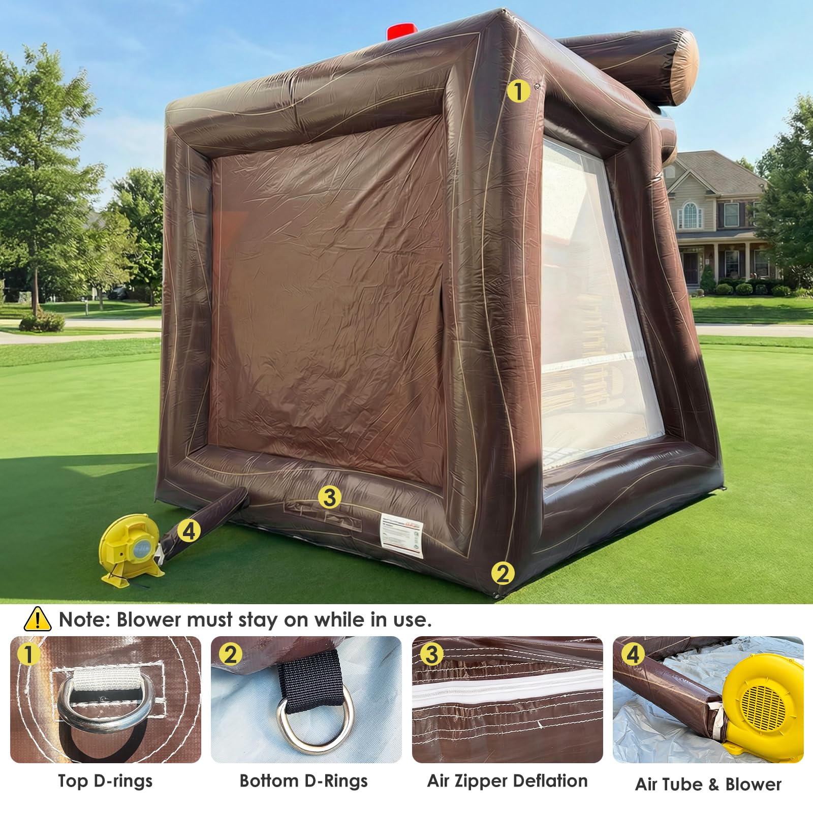 PVC Inflatable Axe Throwing Target Dart Board 12x10x14.5Ft Ball Toss Game with 8 Axes + 6 Balls