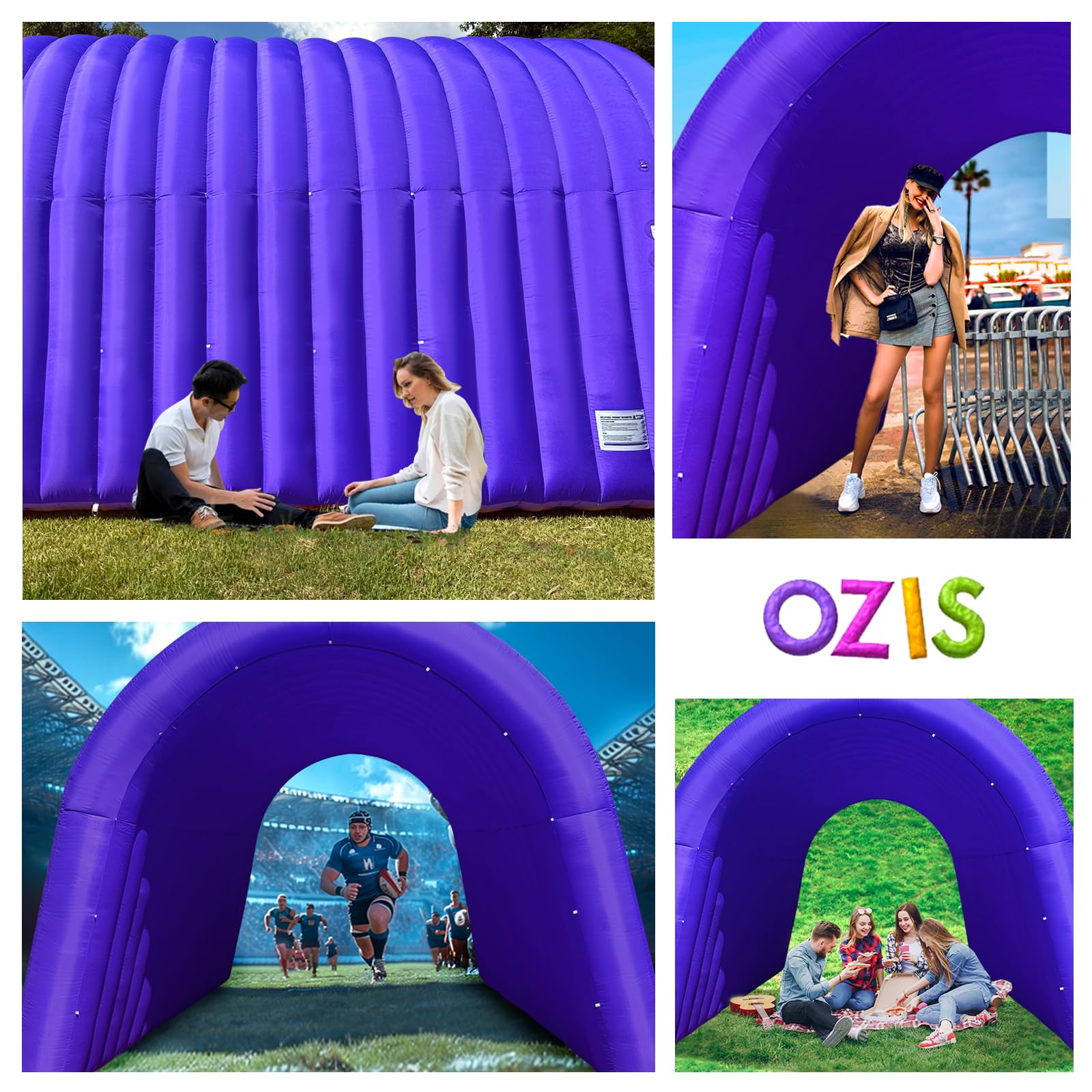 Inflatable Sports Tunnel Entrance 16x10x10FT with Blower Football Tunnel Tent Entryway
