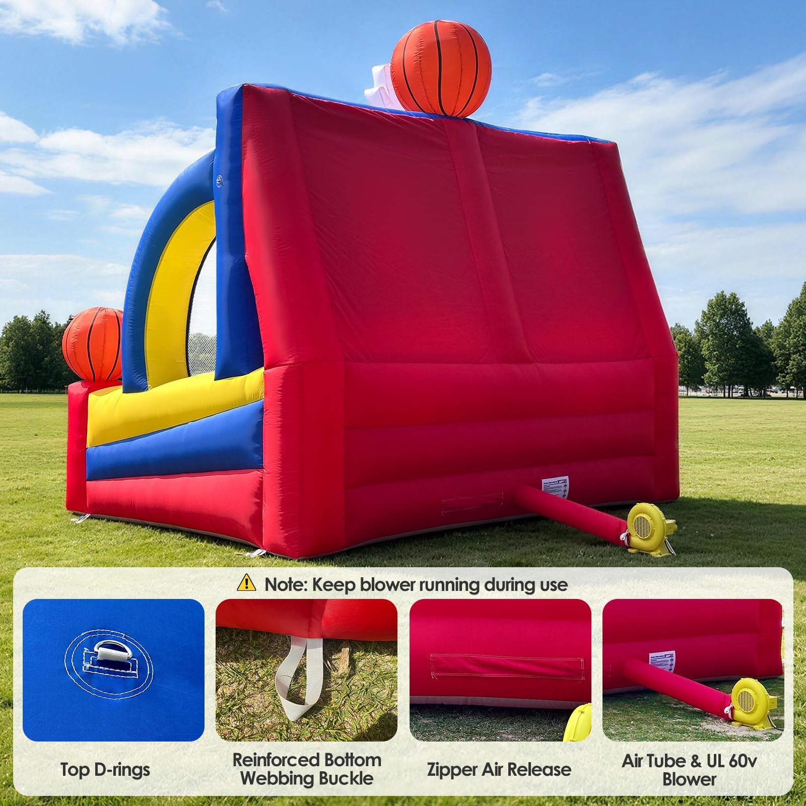 Inflatable Basketball Hoop Shot Dual Lane 13x10x12Ft - Giant Shooter