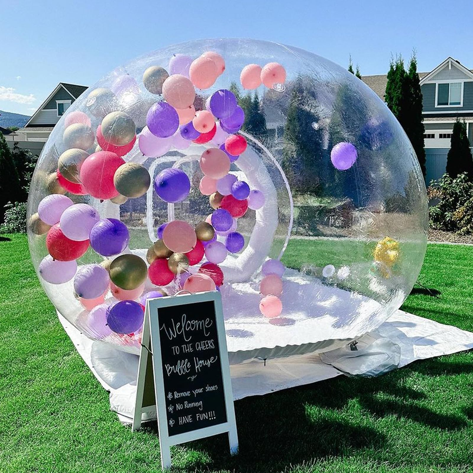 Inflatable Bubble House, Commercial Grade PVC Transparent Bubble Tent Dome Inflatable with Pump& Air Blower for Kids Party Balloons, Events, Display, 10ft Dia Clear Bubble