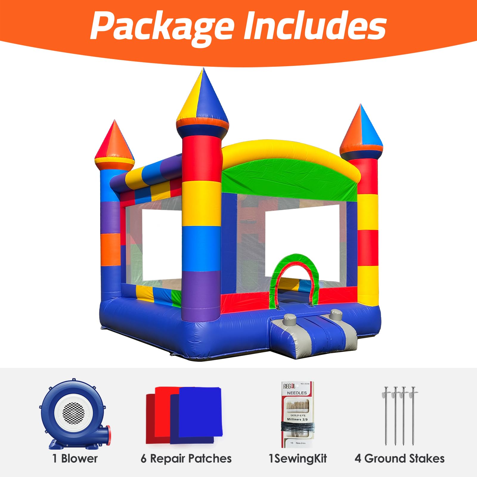 Inflatable Bounce House 13x12.5Ft with Basketball Hoop – Commercial PVC Bouncy Castle for Parties & Events