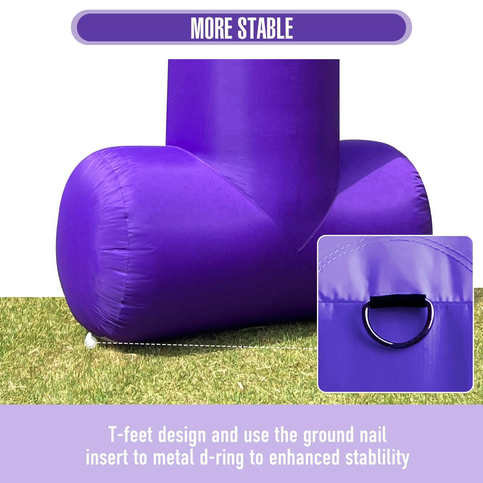 20Ft Inflatable Arch with Start Finish Banner and T-Shaped Base for Races and Events