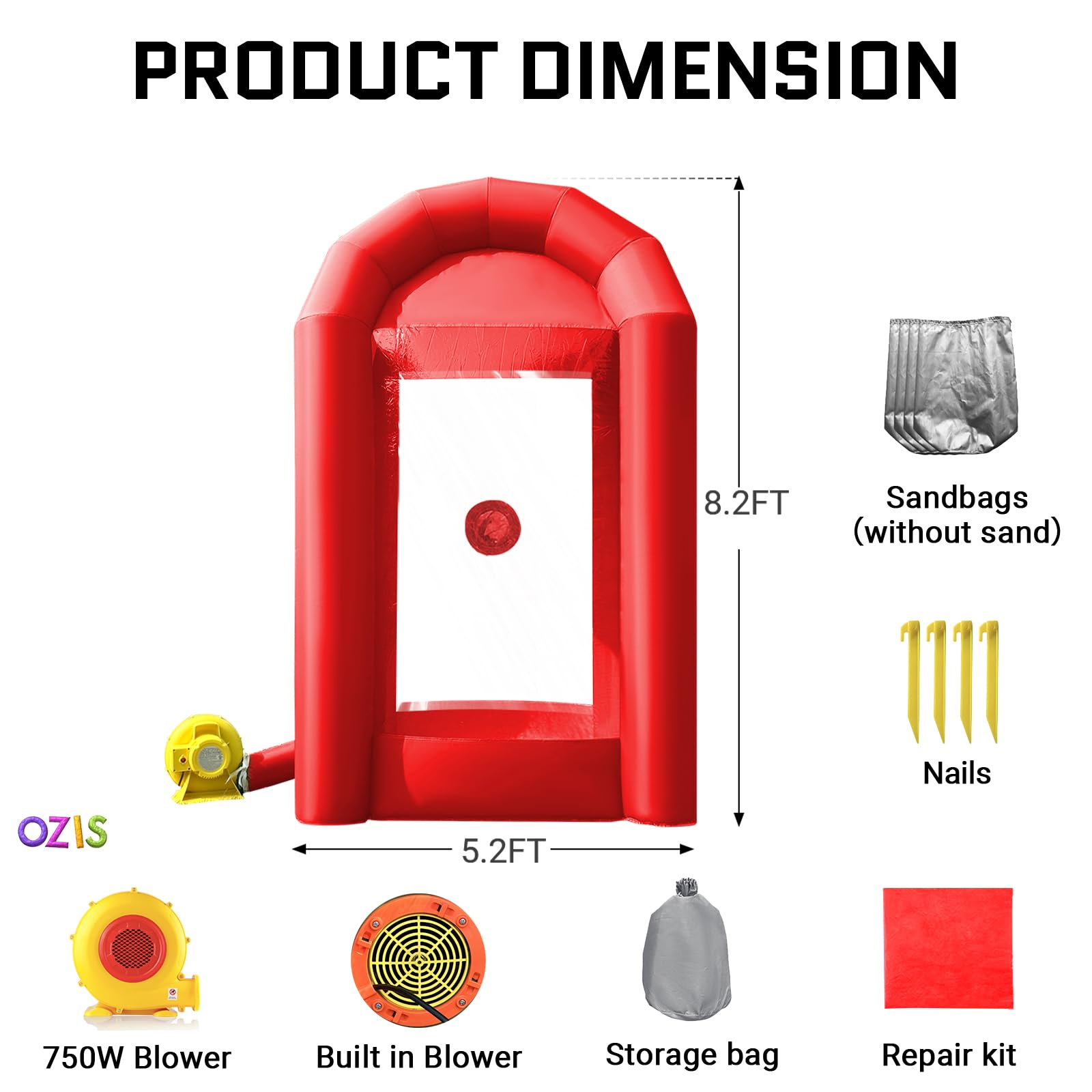 Inflatable Cash Cube Booth 5.2x5.2x8.2FT – Money Grab Machine with Blowers for Parties, Promotions & Events