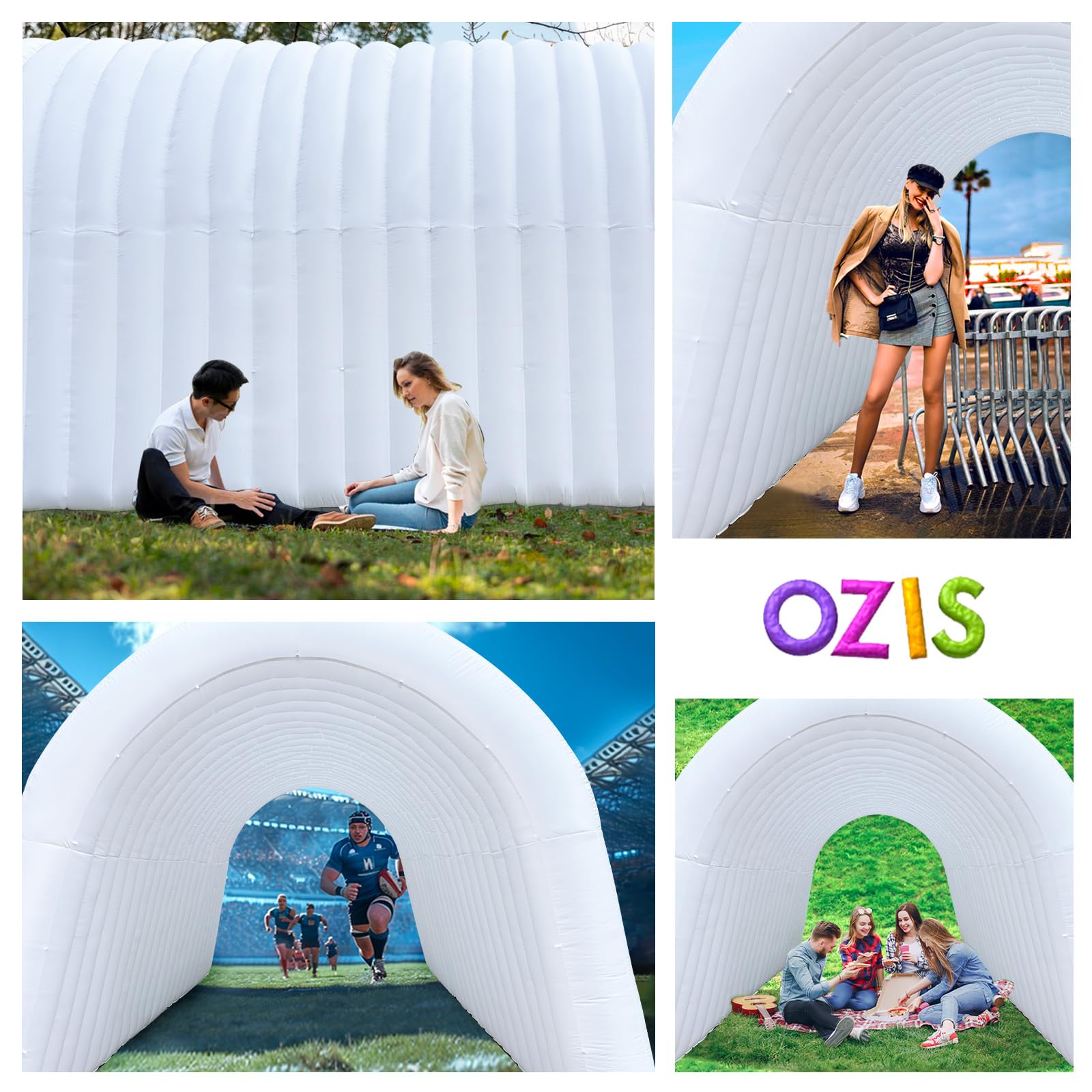 Inflatable Tunnel Entrance 24x10x10FT with Blower Entry Tunnel Tent for Sports Events and Outdoor Activities