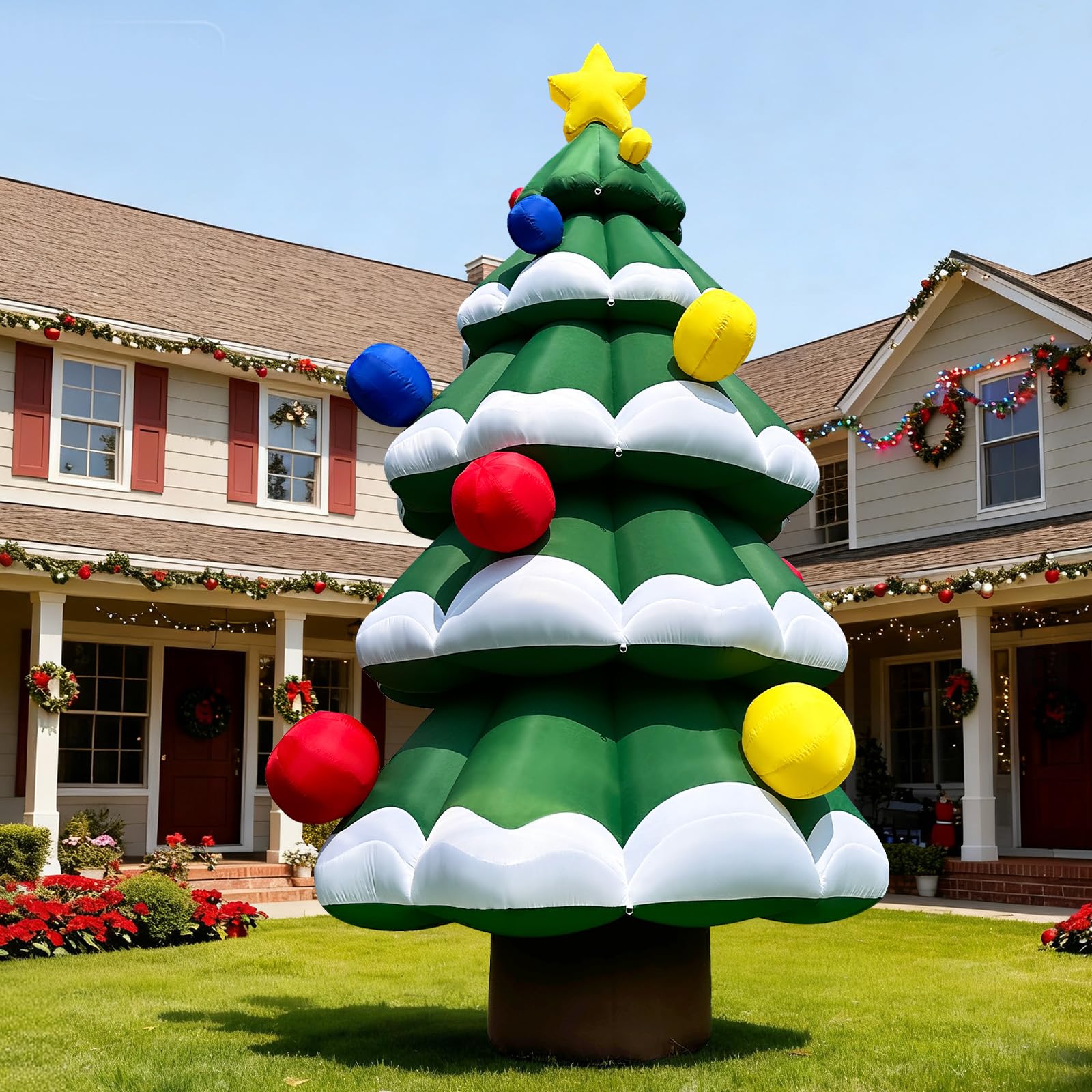 New Arrival - 20Ft Tall Inflatable Christmas Tree with Multicolor Boxes and Star Outdoor Indoor Holiday Spirit Decoration
