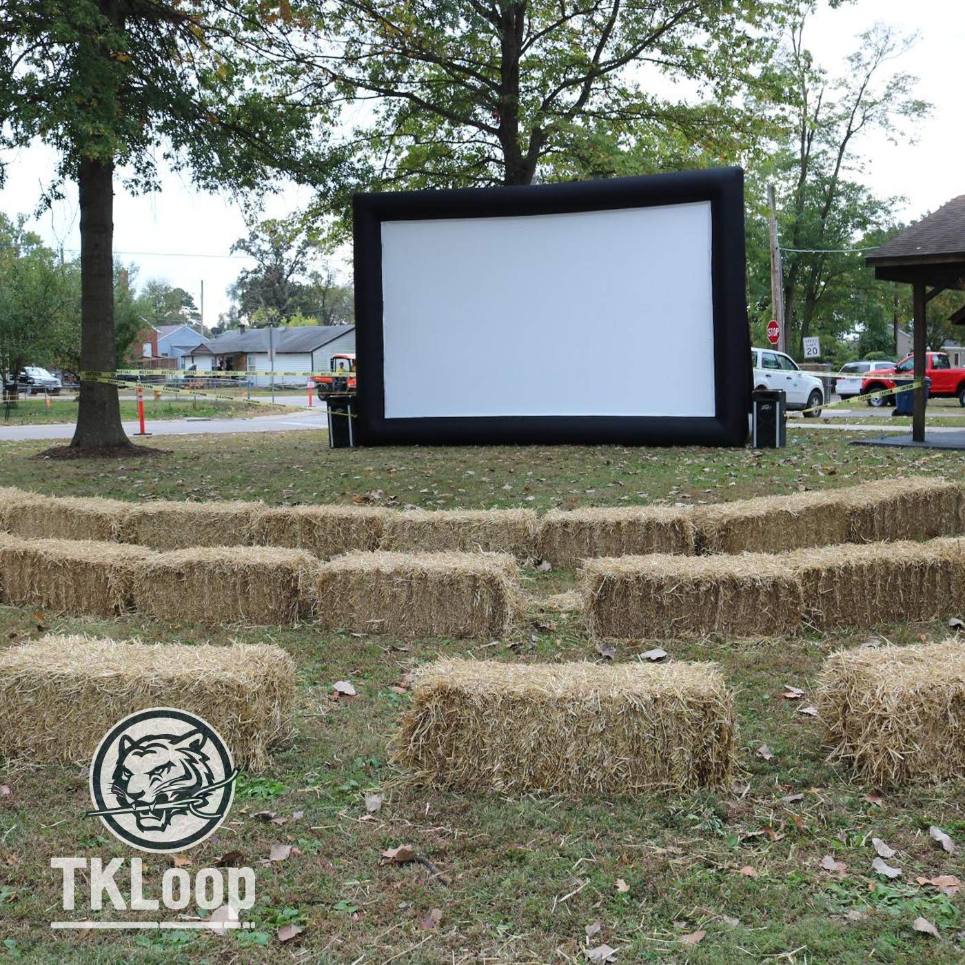 TKLoop 24 Feet Inflatable Movie Screen Indoor and Outdoor, Blow Up Projector Screen - Includes Inflation Fan, Tie-Downs and Storage Bag